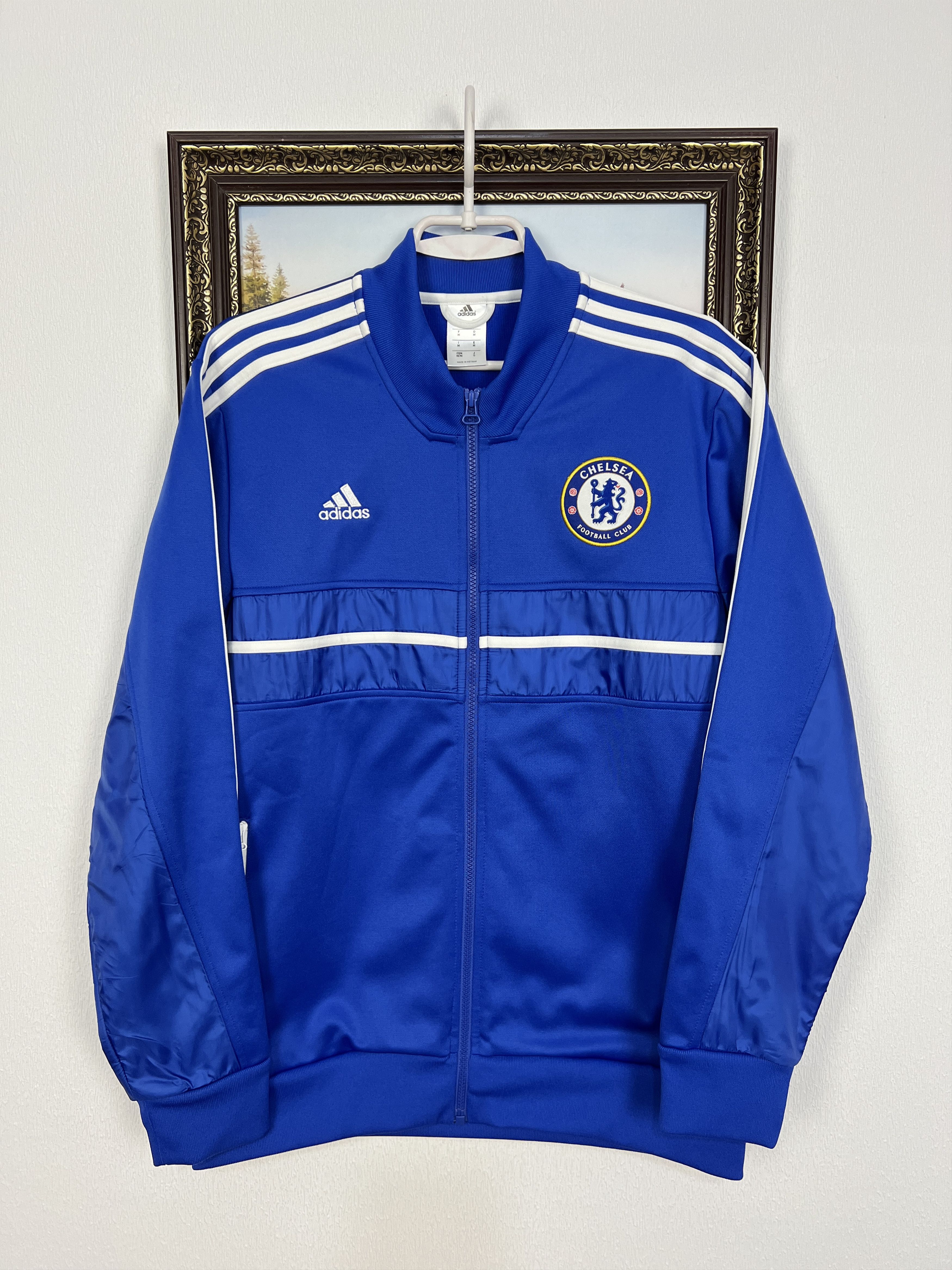 Adidas Adidas Chelsea Blue Football Jacket Zip Track Top Mens Rare Size US M / EU 48-50 / 2 - 1 Thumbnail