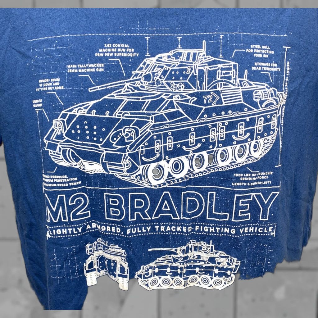 Vintage Grunt Style M2 Bradley Tank Military Men Tee Short Sleeve Cotton Blue M2 Logo Graphic Shirt Mens T-Shirt Size US M / EU 48-50 / 2 - 1 Thumbnail