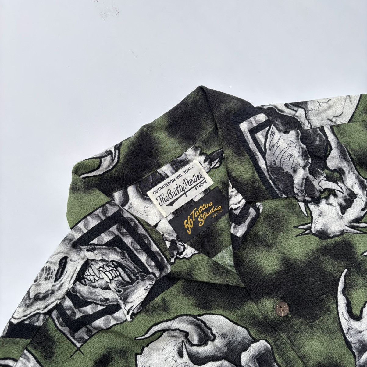 Wacko Maria WACKO MARIA Wako Maria 56 TATTOO STUDIO SKULL HAWAIIAN SHIRT Size US XL / EU 56 / 4 - 2 Thumbnail