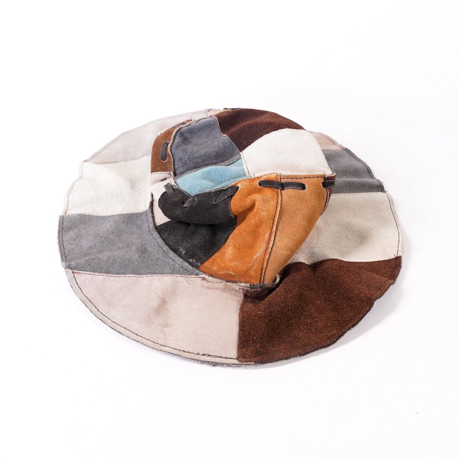 Other Leather Patchwork Stitched Quilt Cowboy Hat Farm Cap Sunhat Size ONE SIZE - 2 Thumbnail