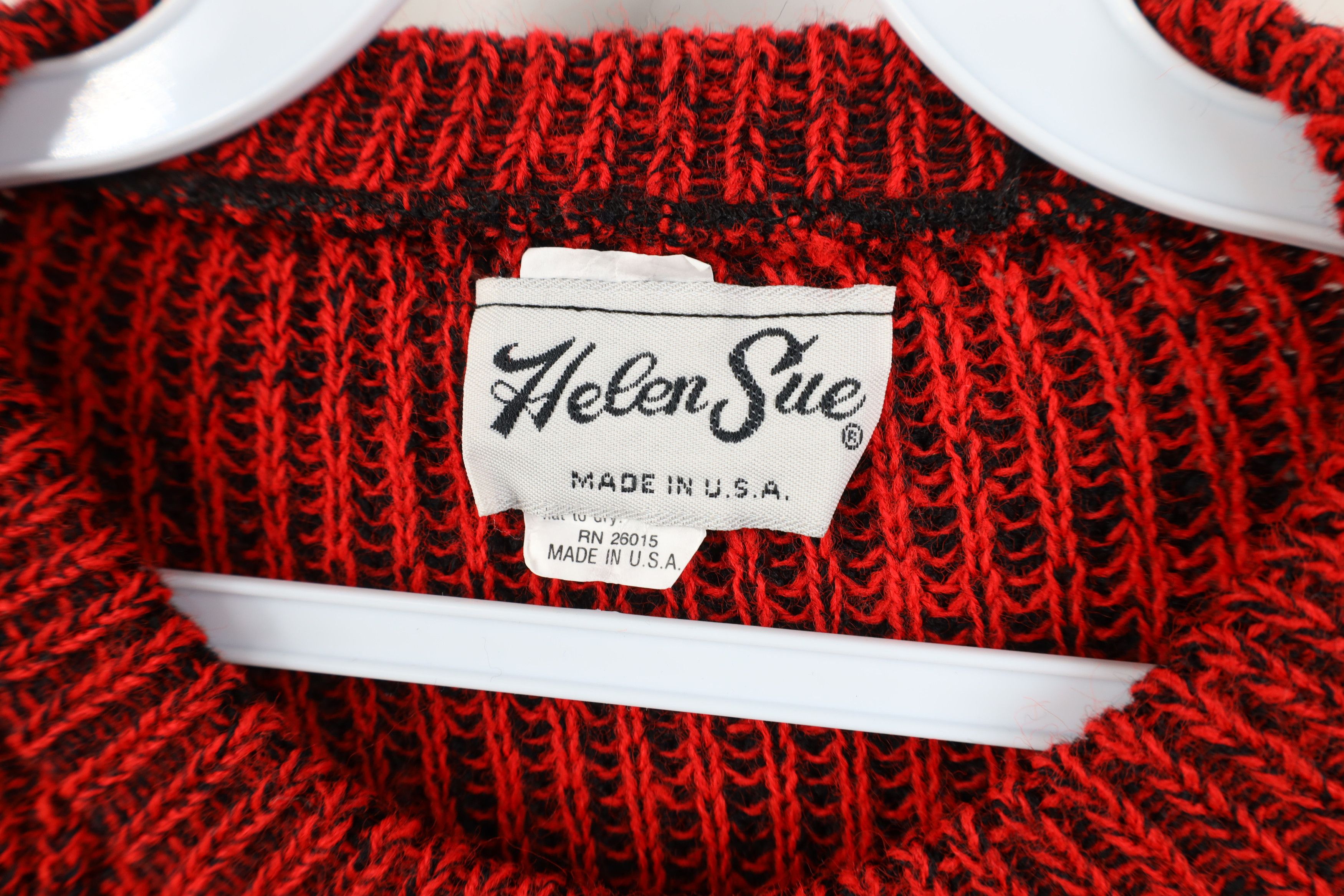 Vintage Vintage 90s Streetwear Ribbed Knit Crewneck Sweater Red USA Size L / US 10 / IT 46 - 4 Thumbnail