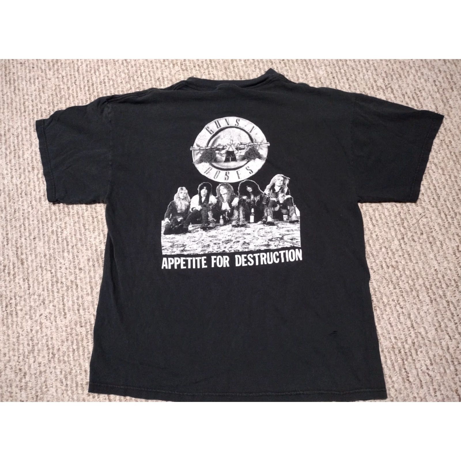 Hanes VINTAGE Guns N Roses Appetite For Destruction Band Tour Shirt Hanes T-Shirt Short Sleeve Black L Mens Size US L / EU 52-54 / 3 - 3 Thumbnail