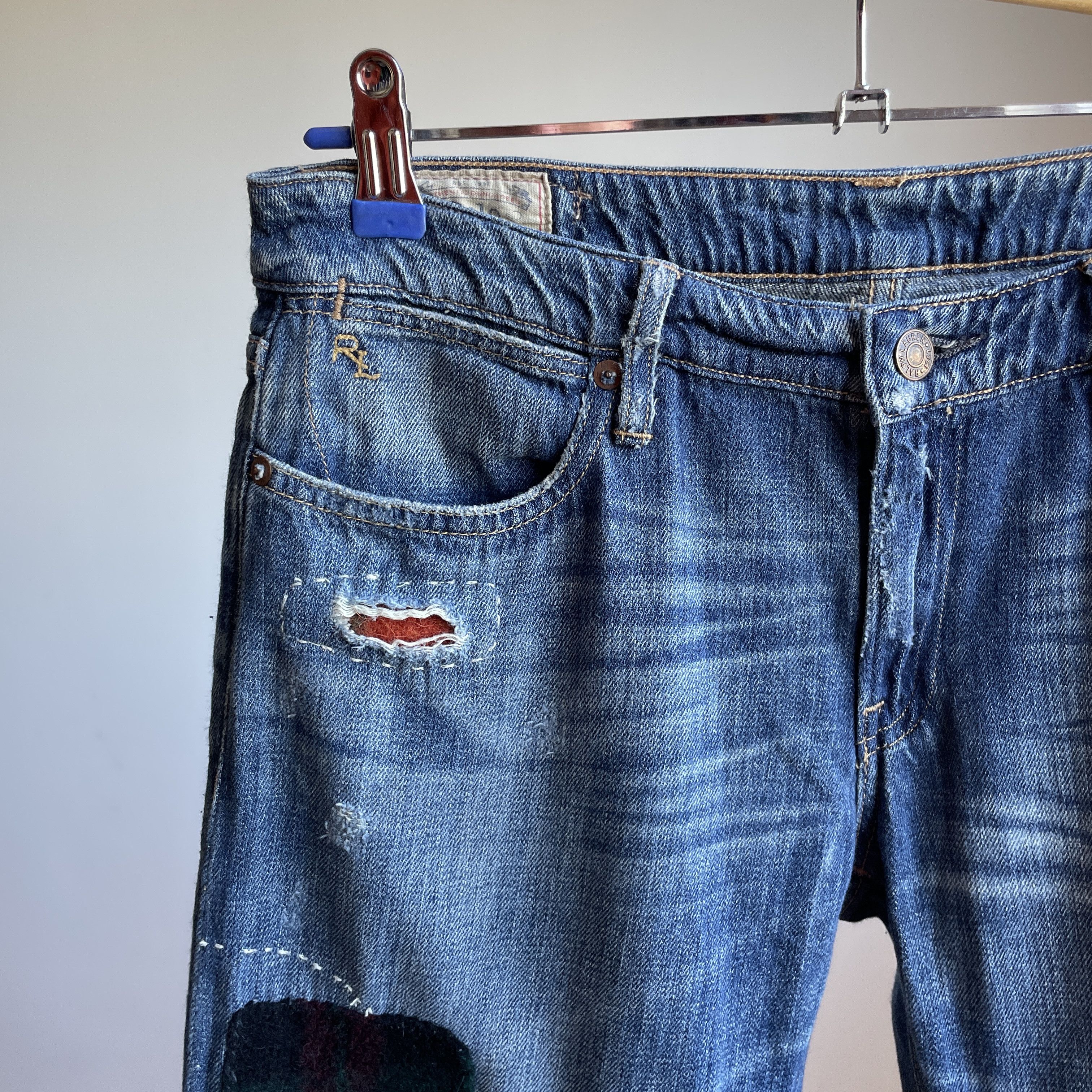 Polo Ralph Lauren Polo Ralph Lauren Women Astor Boyfriend Sashiko Repair Denim Size 28" / US 6 / IT 42 - 5 Thumbnail