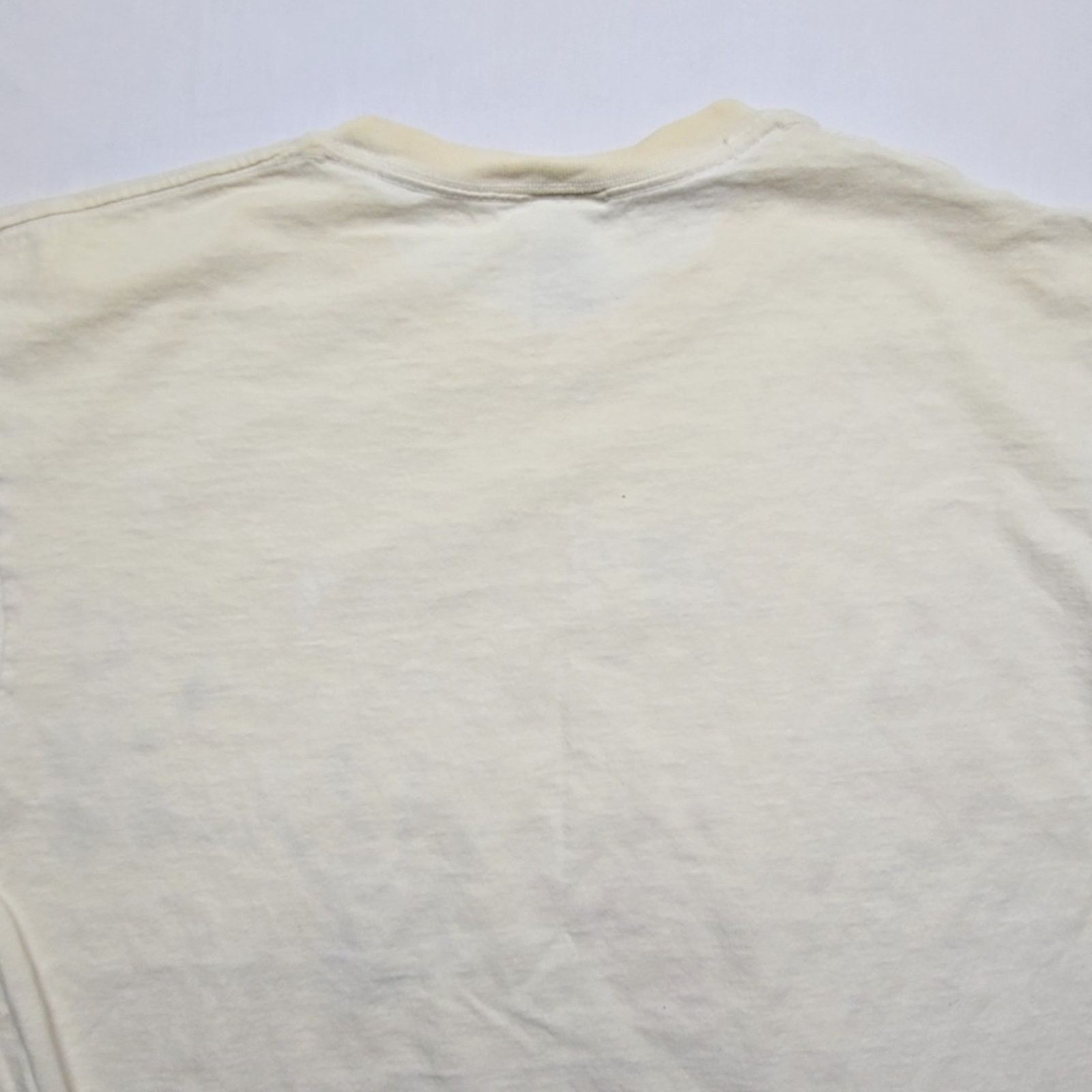 Fruit Of The Loom World's Best Dad Shirt Cream Large Handprint White Tee 2000s Size US L / EU 52-54 / 3 - 6 Thumbnail