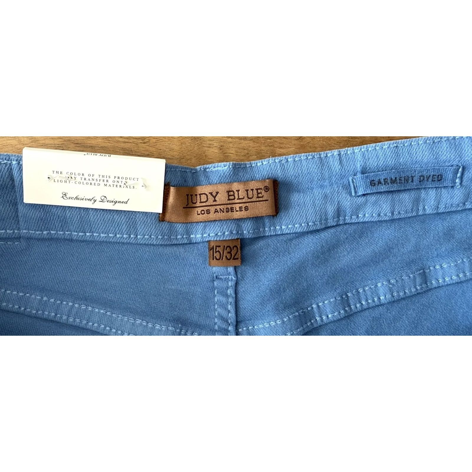 Vintage Judy Blue Jeans Womens 15/32 Blue High Waist Garment Dyed Fray Hem Crop Wide Leg Jeans Lion Logo Bohemian City Hip Hop 5-Pocket Design Regular Womens Size 24" / US 00 / IT 34 - 3 Thumbnail