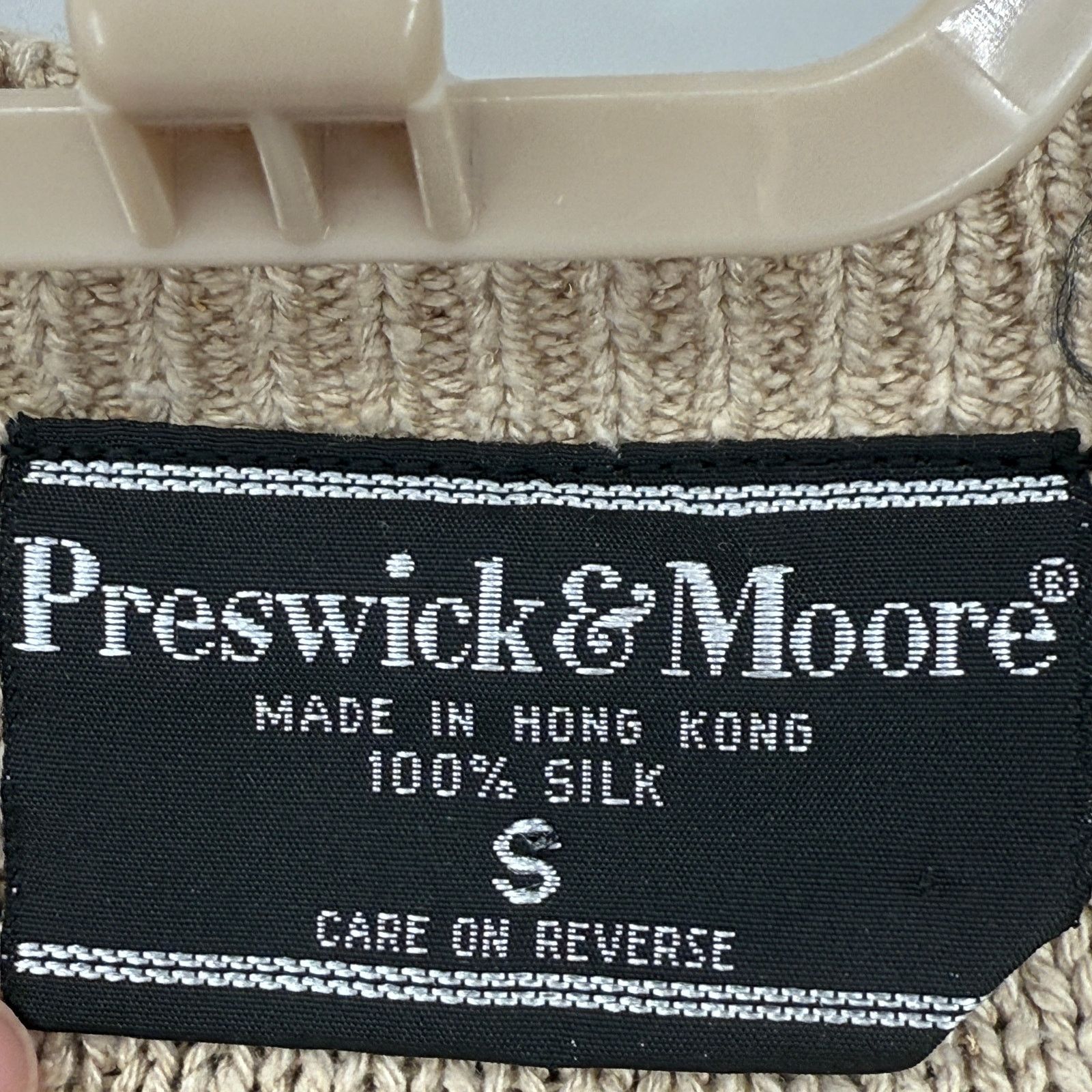 John Moore Preswick & Moore Vintage 100% Silk Houndstooth Sweater Small Size US S / EU 44-46 / 1 - 6 Thumbnail