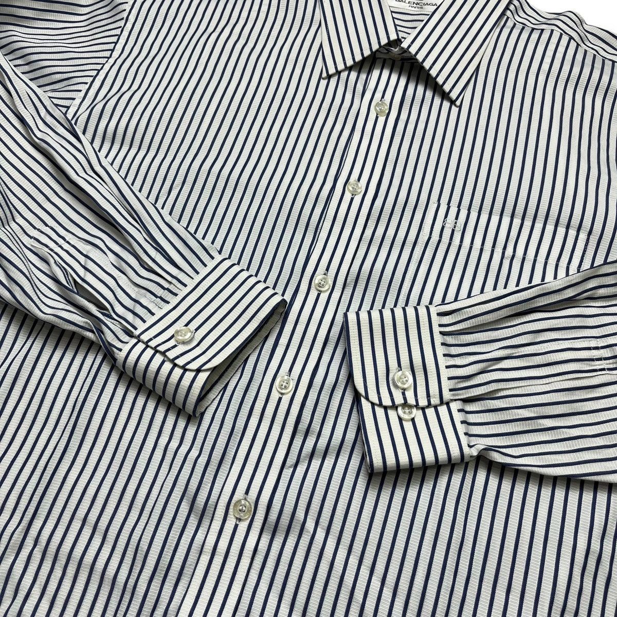 Balenciaga Vintage Balenciaga Paris striped Long Sleeve Button shirt Size US L / EU 52-54 / 3 - 5 Thumbnail