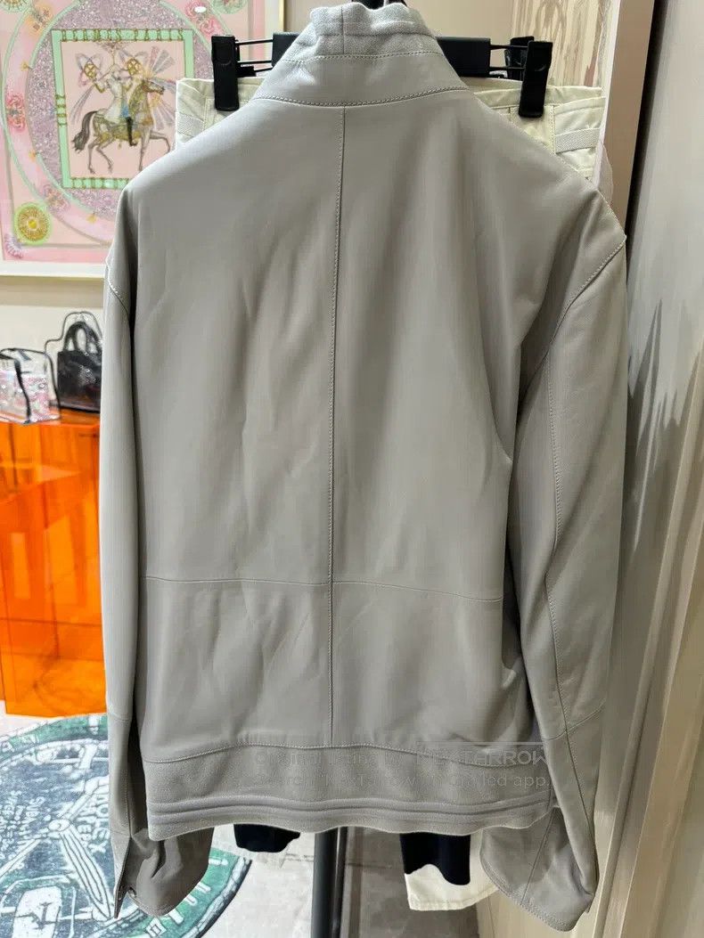 Hermes Hermes Zipped Lambskin Rib - Trim Jacket Leather Jacket Co Size US M / EU 48-50 / 2 - 2 Thumbnail