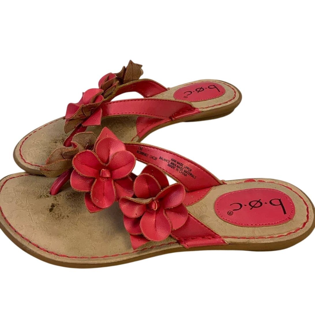 Boc Born Concept Us 7M Hot Pink Sandals Flats Summer Shoes, Women's