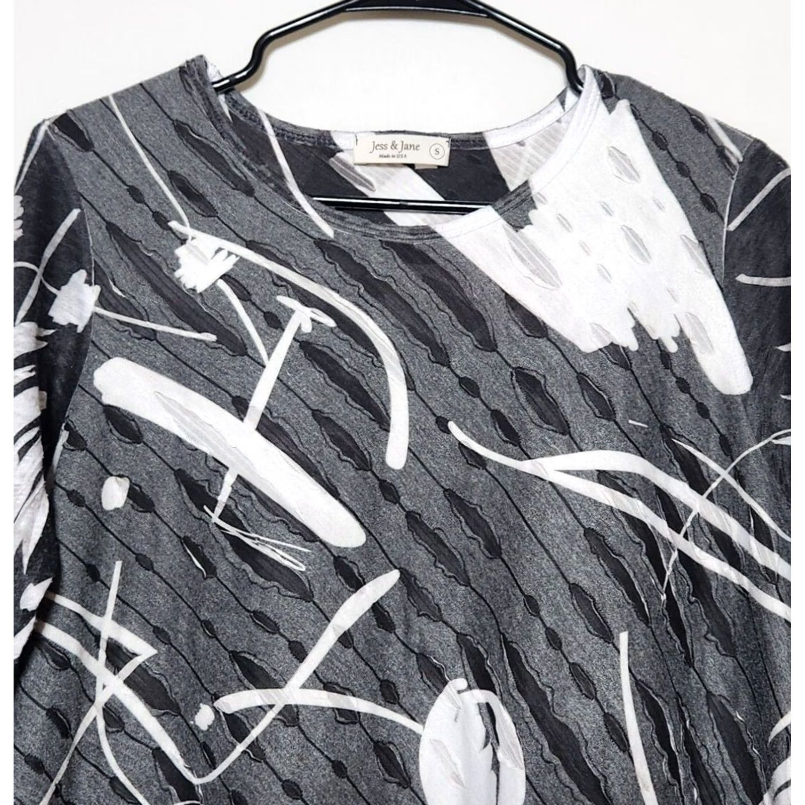 Vintage Jess & Jane Womens Blouse 3/4 Sleeve Shirt Gray S Size S / US 4 / IT 40 - 3 Thumbnail