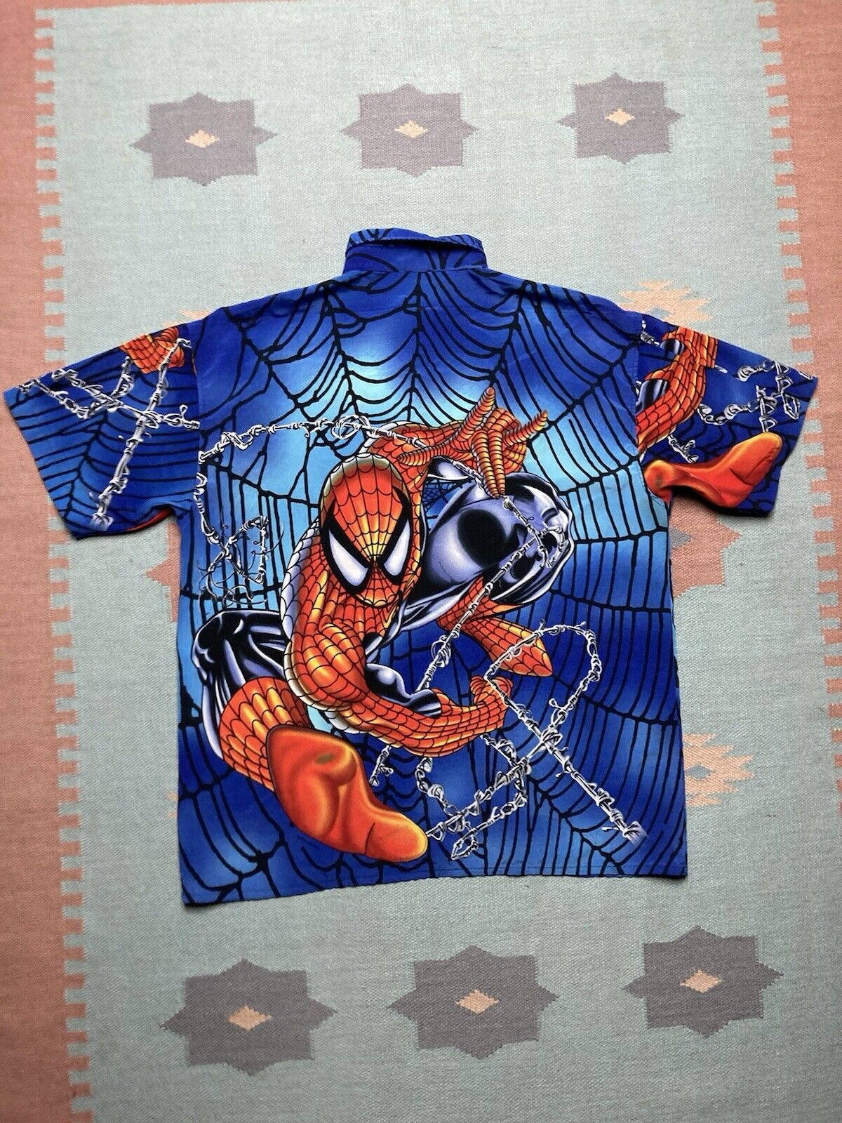 Changes × Marvel Comics × Vintage y2k button shirt spiderman all over print Marvel comic AOP L Size US L / EU 52-54 / 3 - 5 Thumbnail