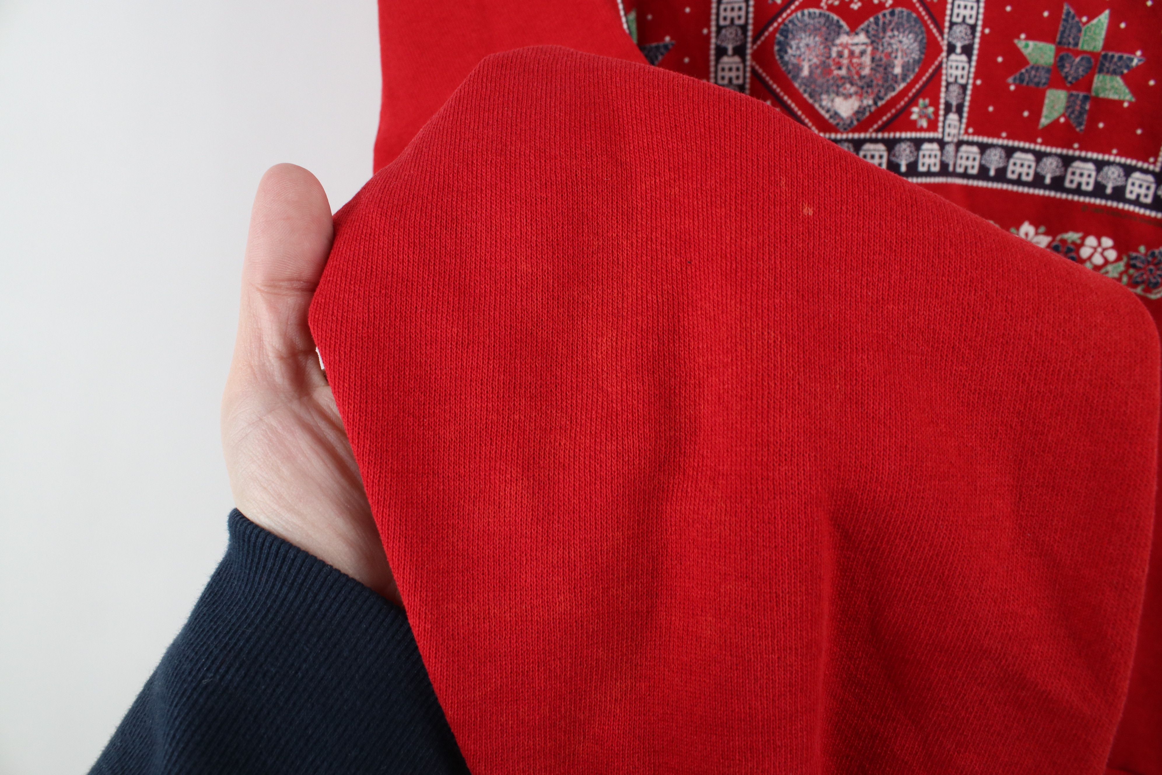 Vintage Vintage 90s Country Farmhouse Quilt Heart Sweatshirt USA Size L / US 10 / IT 46 - 6 Thumbnail
