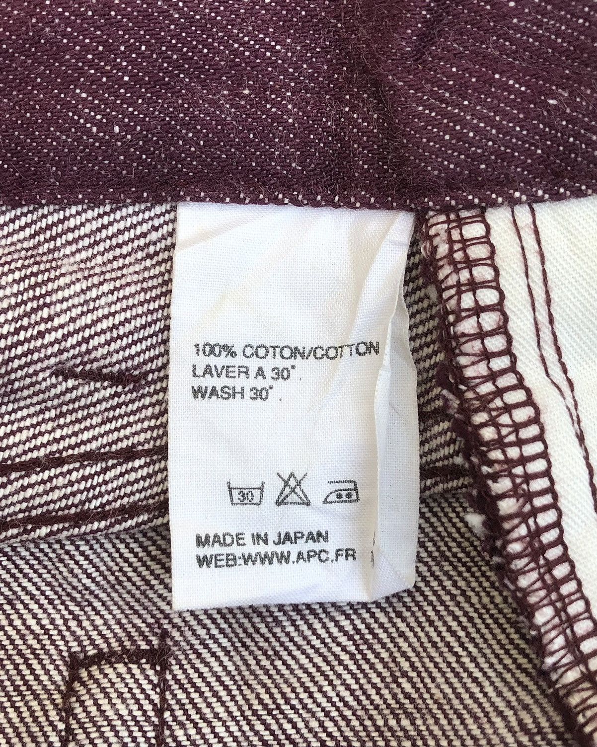 A.P.C. Y2K A.P.C Burgundy Straight—Cut Jeans Size US 31 - 4 Thumbnail