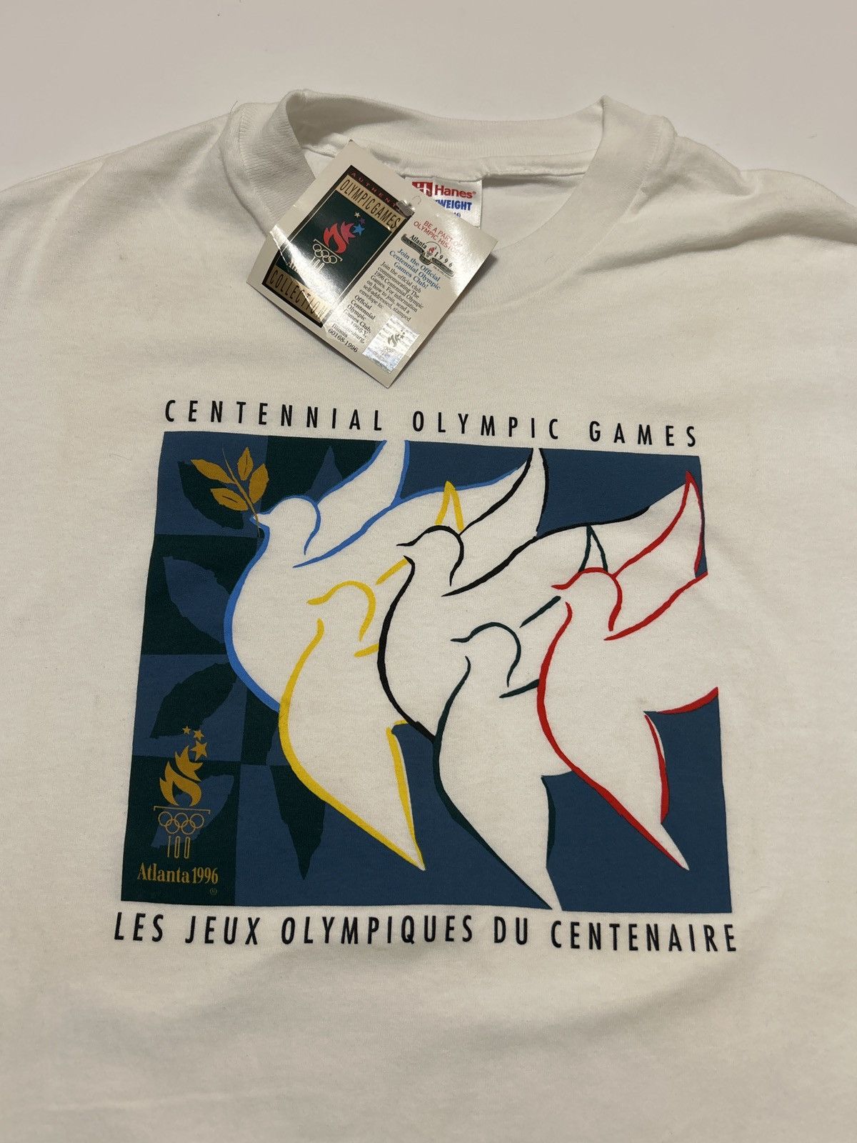 Hanes VTG 1996 Atlanta Centennial Olympic Games Deadstock tshirt Size US XL / EU 56 / 4 - 2 Thumbnail