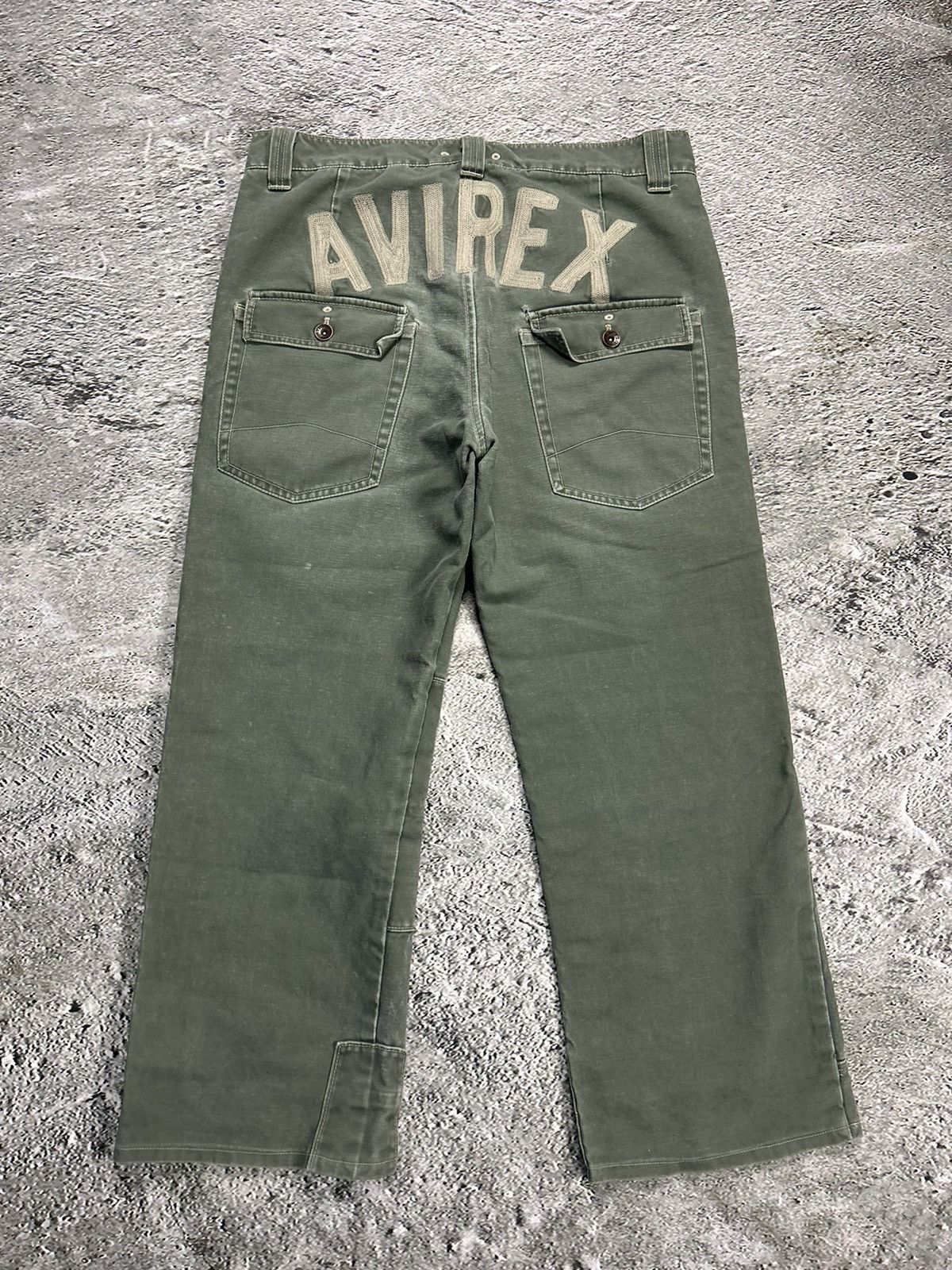 image of Avirex Combat Tactical Cargo Pants Khaki Big Logo Y2K, Men's (Size 32)