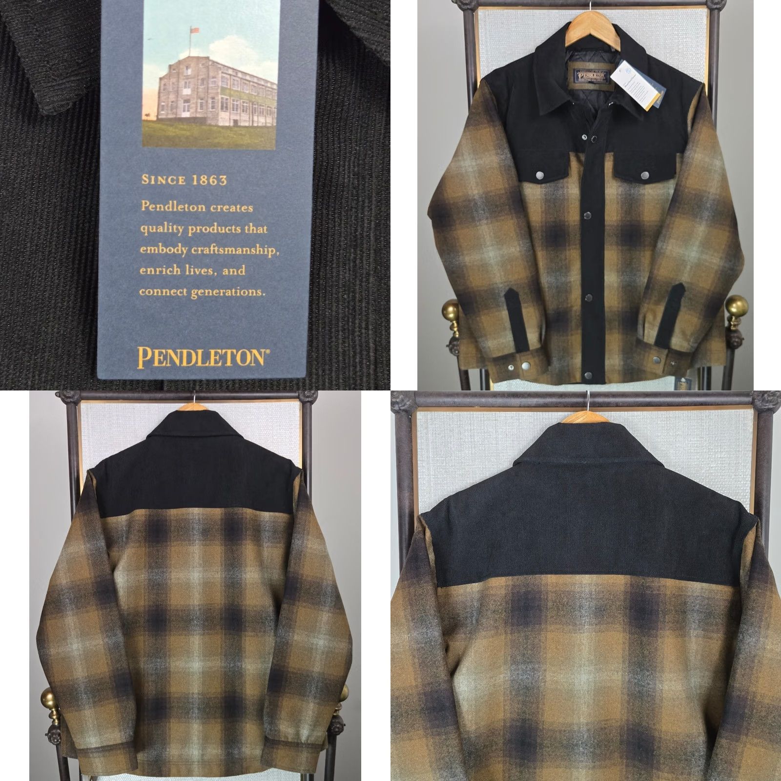 Pendleton PENDLETON Wool Jacket Mens Large Insulated Plaid Full Zip Corduroy NEW 35 Size US L / EU 52-54 / 3 - 8 Thumbnail
