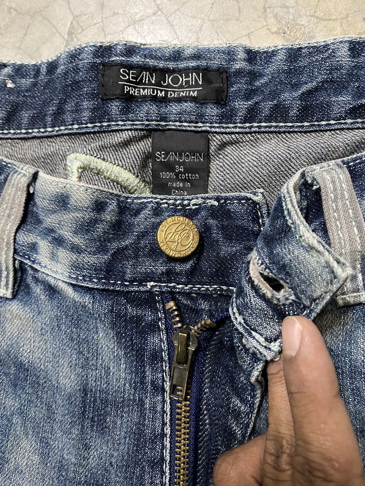 JNCO × Sean John Y2k Sean John Acid Wash Denim Baggy p108 Size US 35 - 9 Thumbnail