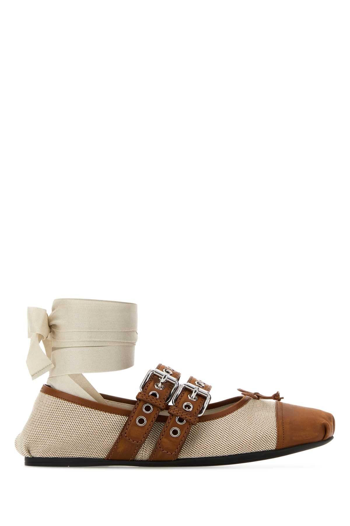 Miu Miu Two-Tone Canvas Ballerinas Size US 6.5 / IT 36.5 - 1 Thumbnail