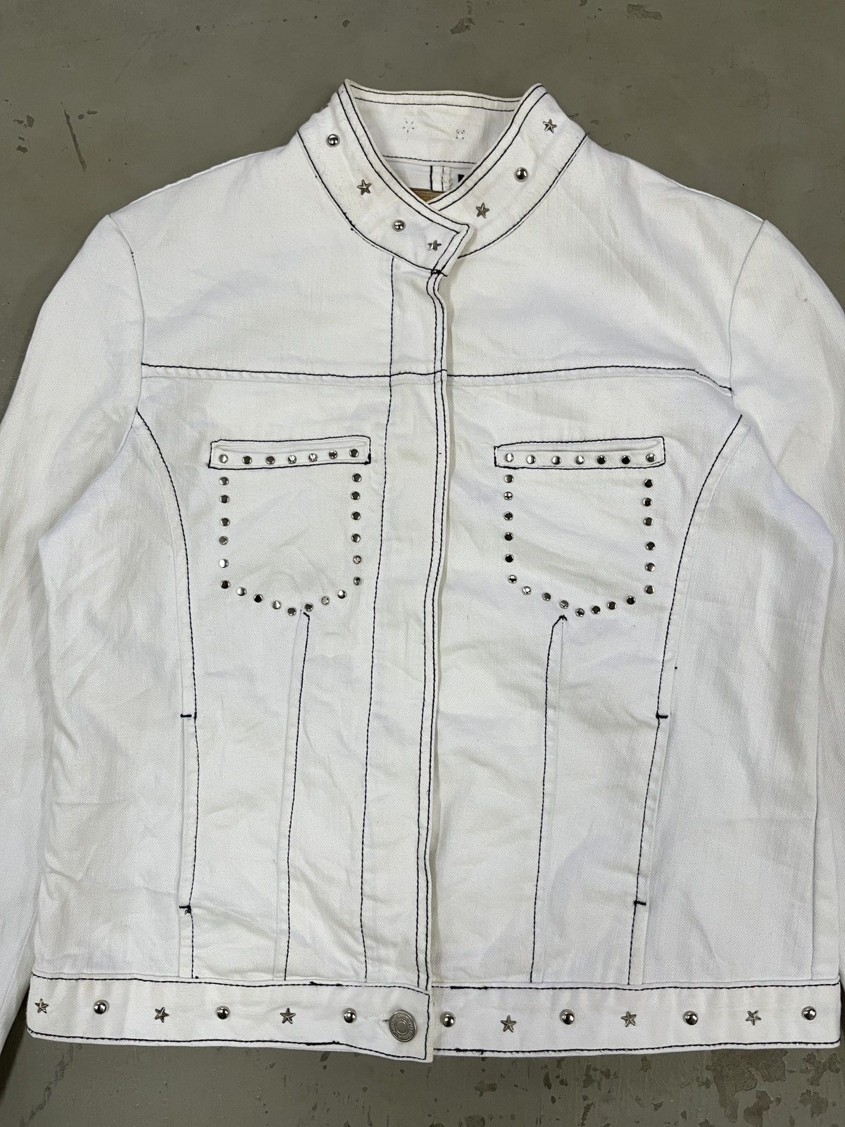 14th Addiction Celine Kmrii Midas Led Rechwe Style Studded Trucker Jacket Size US S / EU 44-46 / 1 - 6 Thumbnail