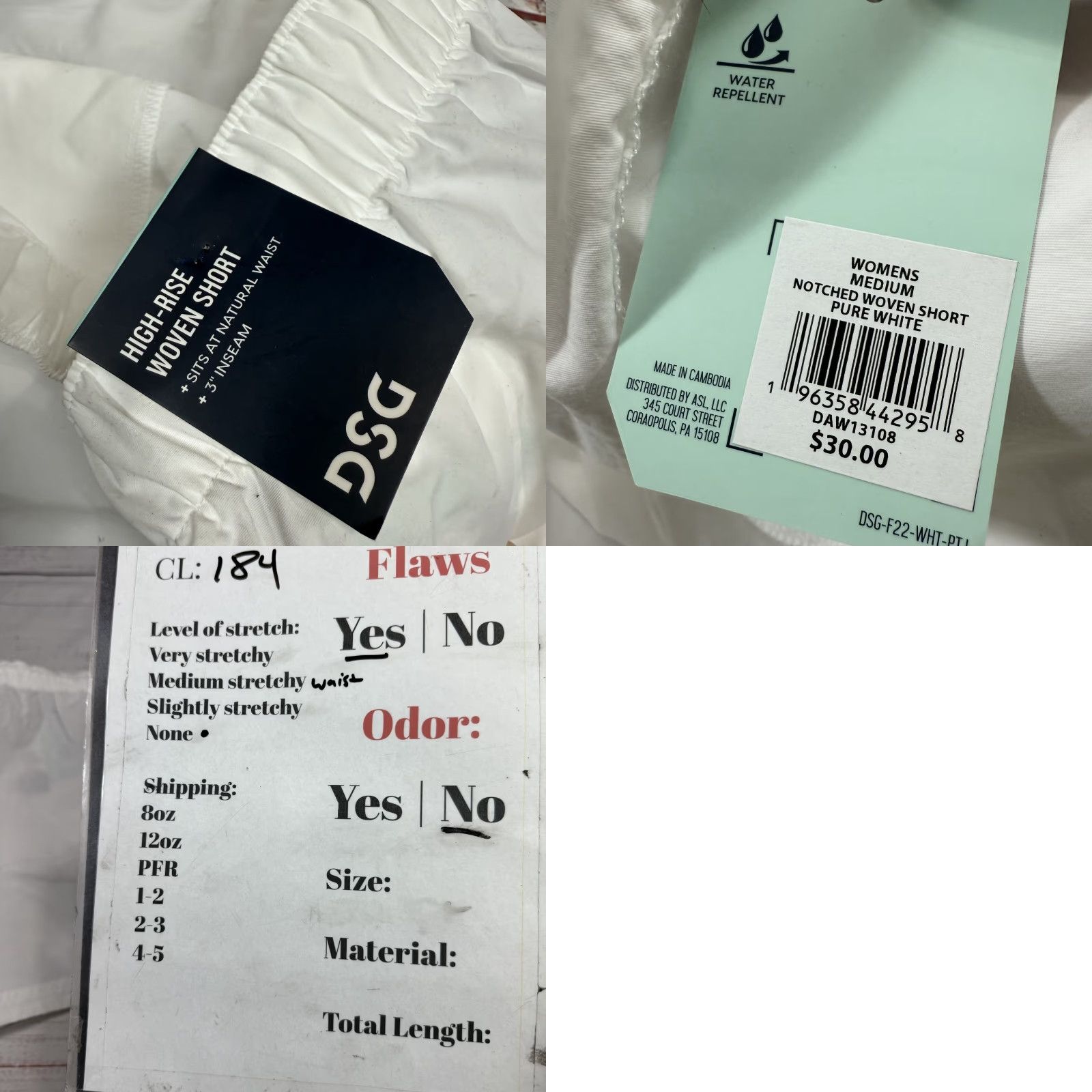 Vintage DSG Women's Notched Woven Short White Active High Rise Water Repellent M New Size 32" / US 10 / IT 46 - 9 Thumbnail