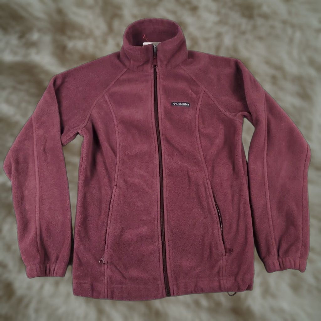 Vintage Columbia Jacket Womens Small Burgundy Fleece Full Zip Regular Fit Size S / US 4 / IT 40 - 1 Thumbnail