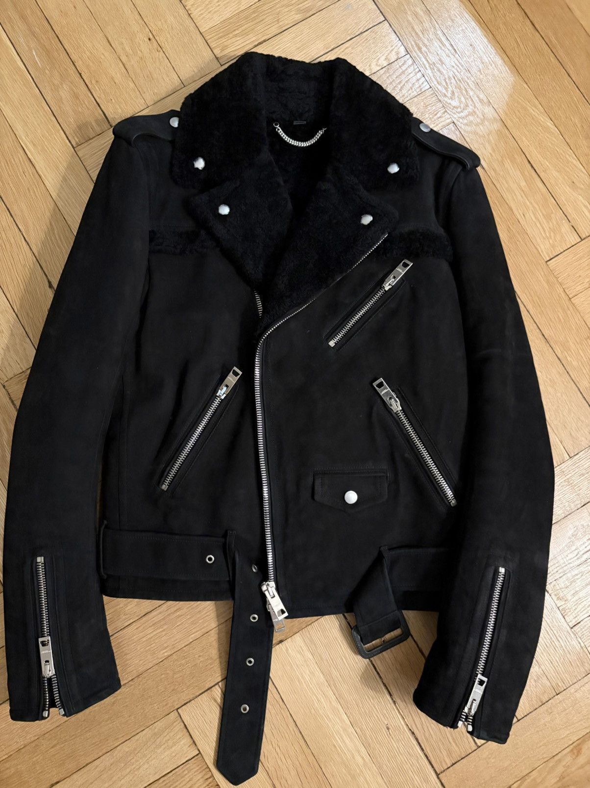 Burberry Prorsum Burberry Prorsum Shearling Biker Size US M / EU 48-50 / 2 - 9 Thumbnail