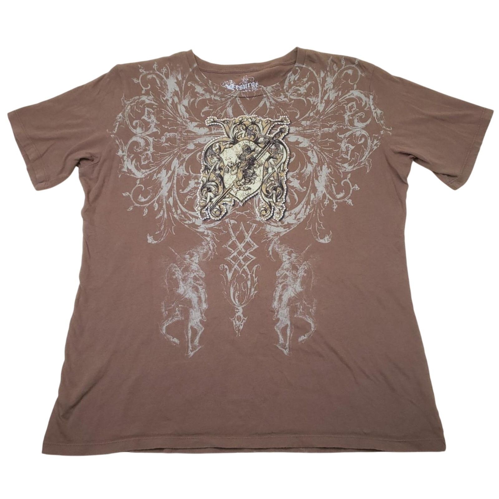 Affliction y2k AOP Graphic T Shirt Resurge Punk Knight Smoke Sword XL Size US XL / EU 56 / 4 - 1 Thumbnail