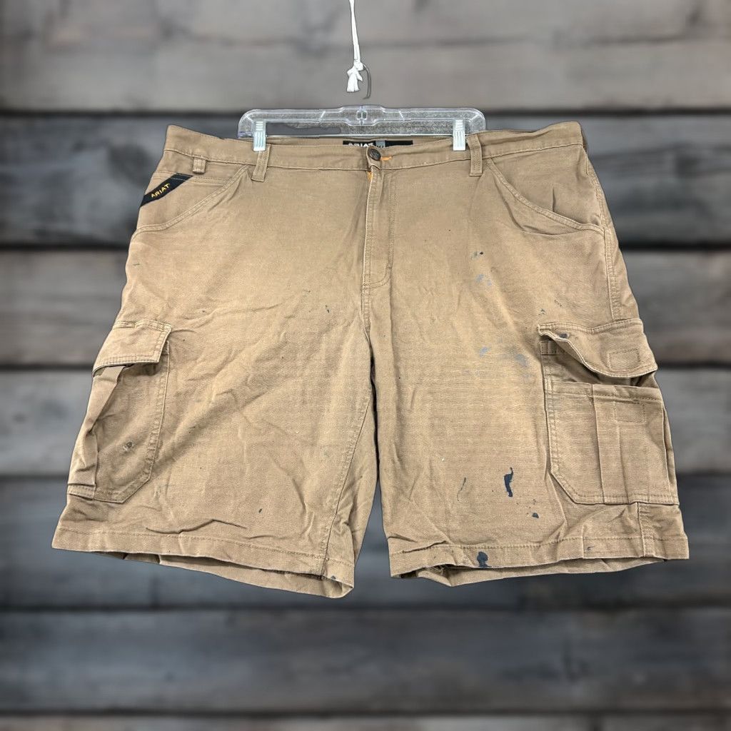 Ariat Ariat Rebar M4 Shorts Mens 42 Brown Relaxed Fit Cargo Pockets Solid Size US 30 / EU 46 - 1 Thumbnail