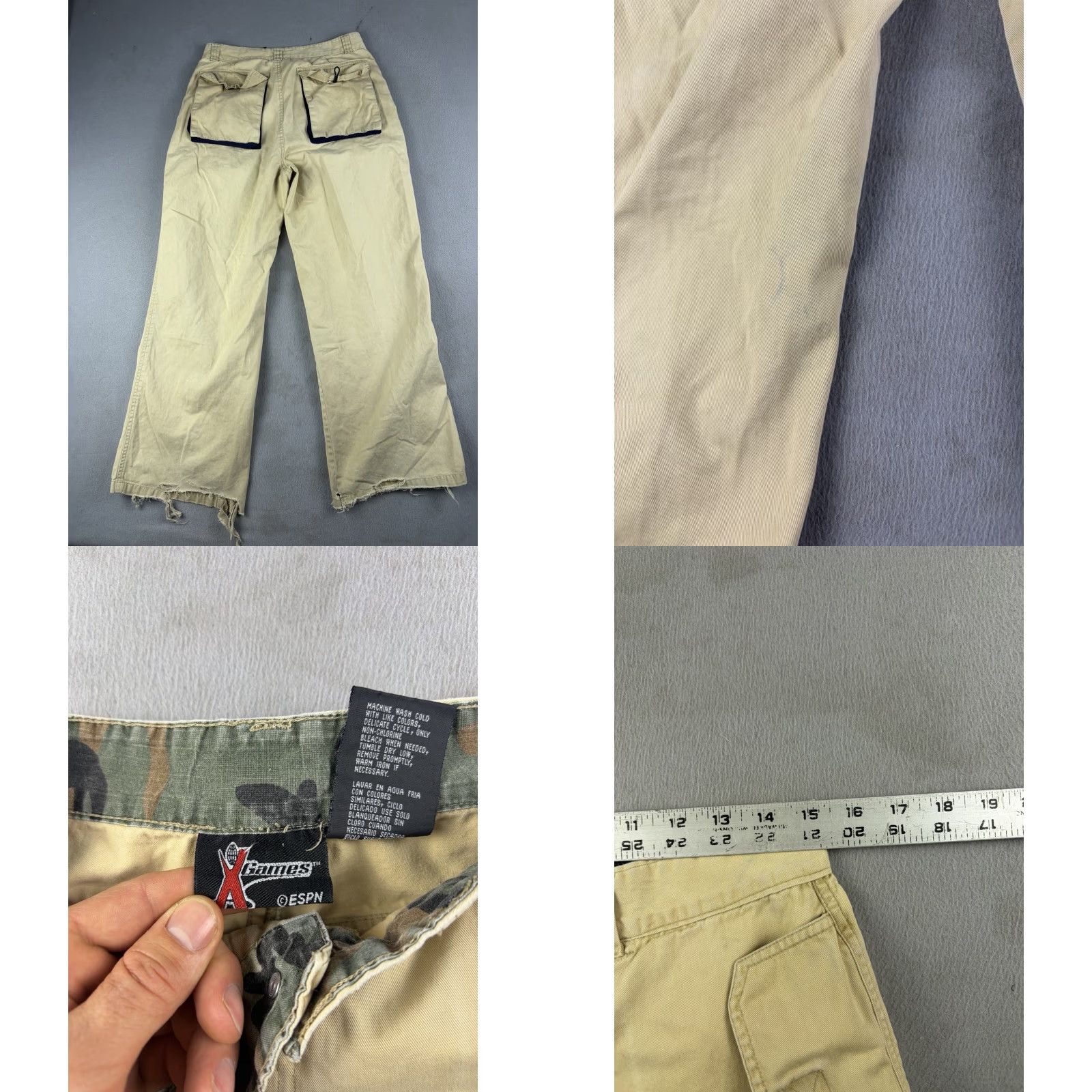 Vintage VINTAGE X Games Snowboard Cargo Pants Size 28x27 Beige Baggy Fit Men’s 28 Inseam 27 Flat Front Cotton cargo pants Y2k Size US 28 / EU 44 - 8 Thumbnail