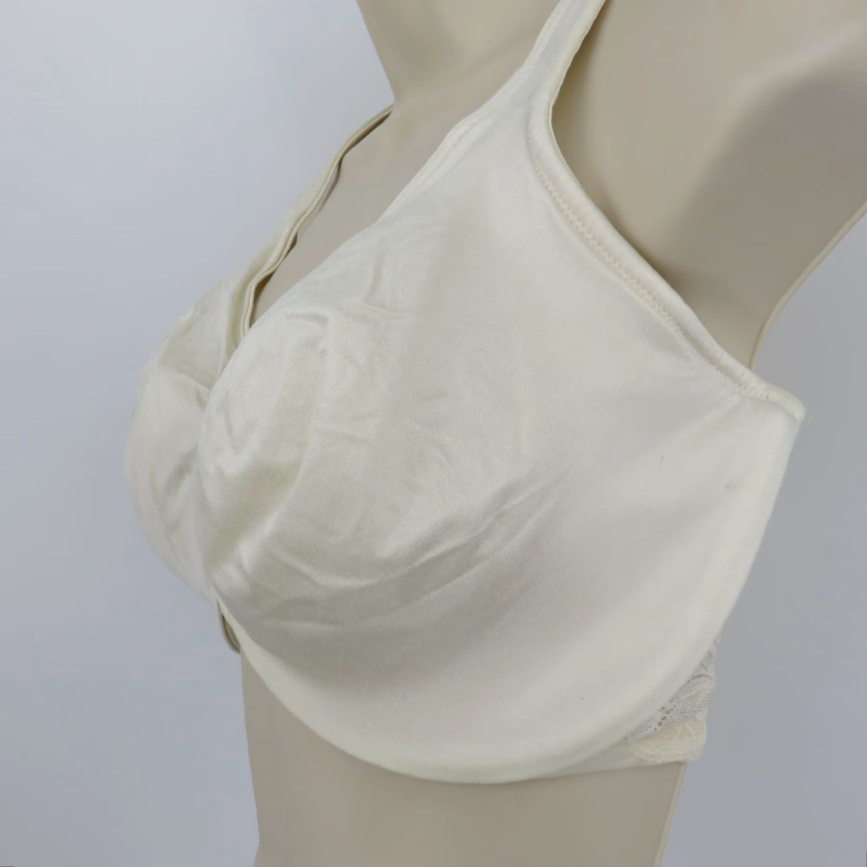 Vintage Lilyette Bra 40DDD Cream Lace Underwire Unlined Minimizer Plus Size 40D DD D? Size ONE SIZE - 4 Thumbnail