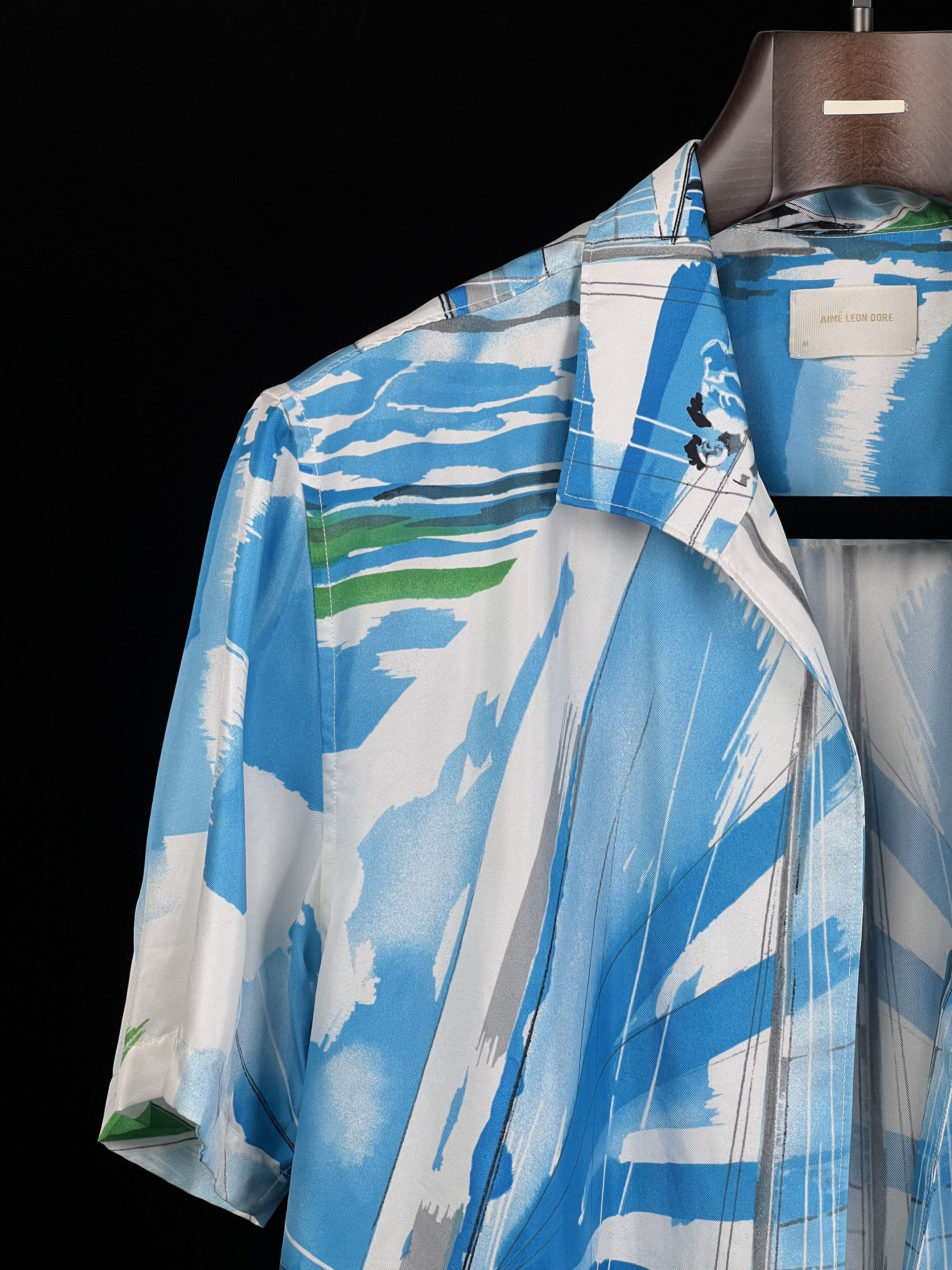 Brand New Silk Cabana Shirt Regatta Sample Novelty Pattern