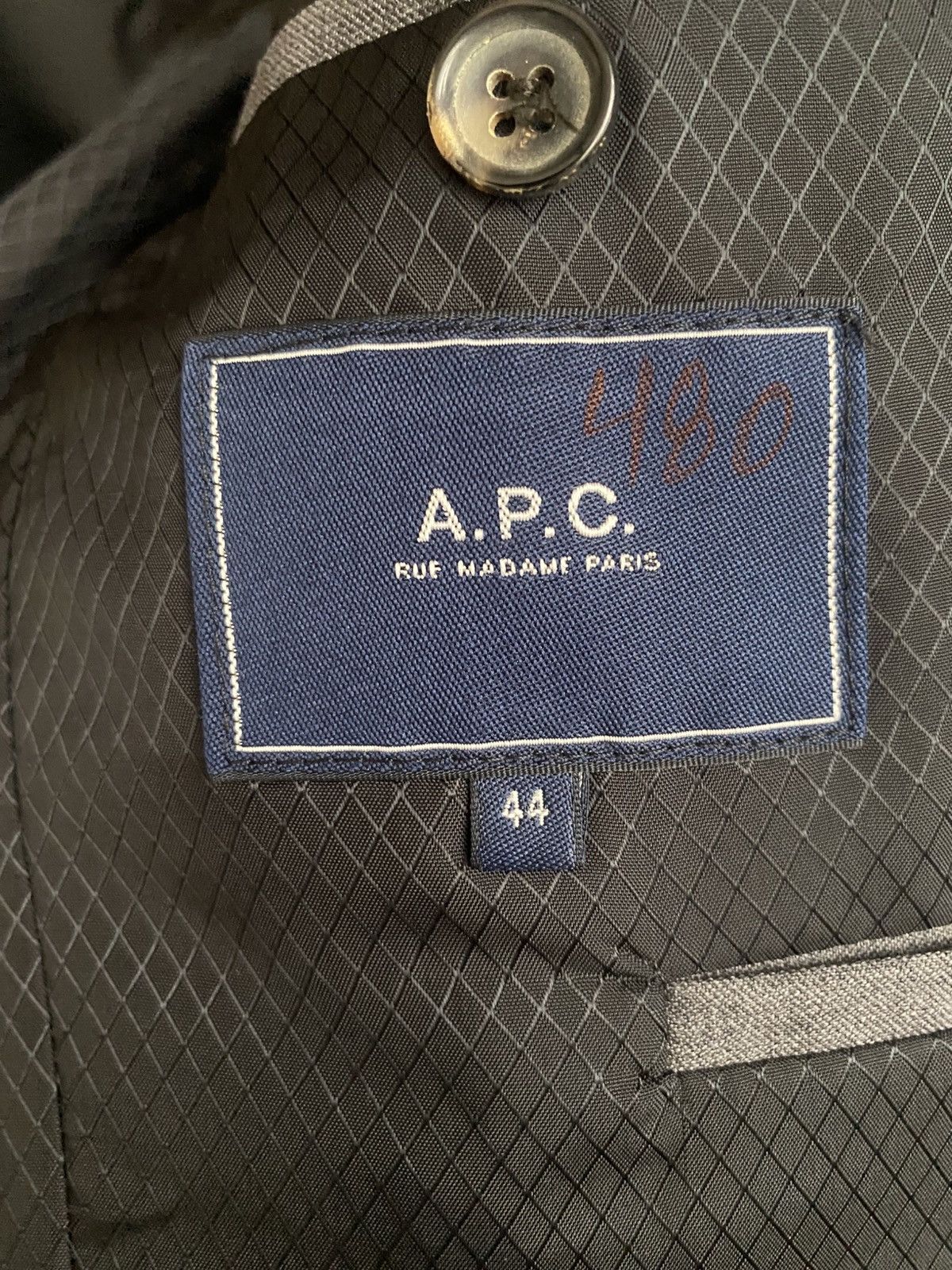 A.P.C. A.P.C Charcoal Grey Single Breasted Wool Blazer Size 44S - 4 Thumbnail
