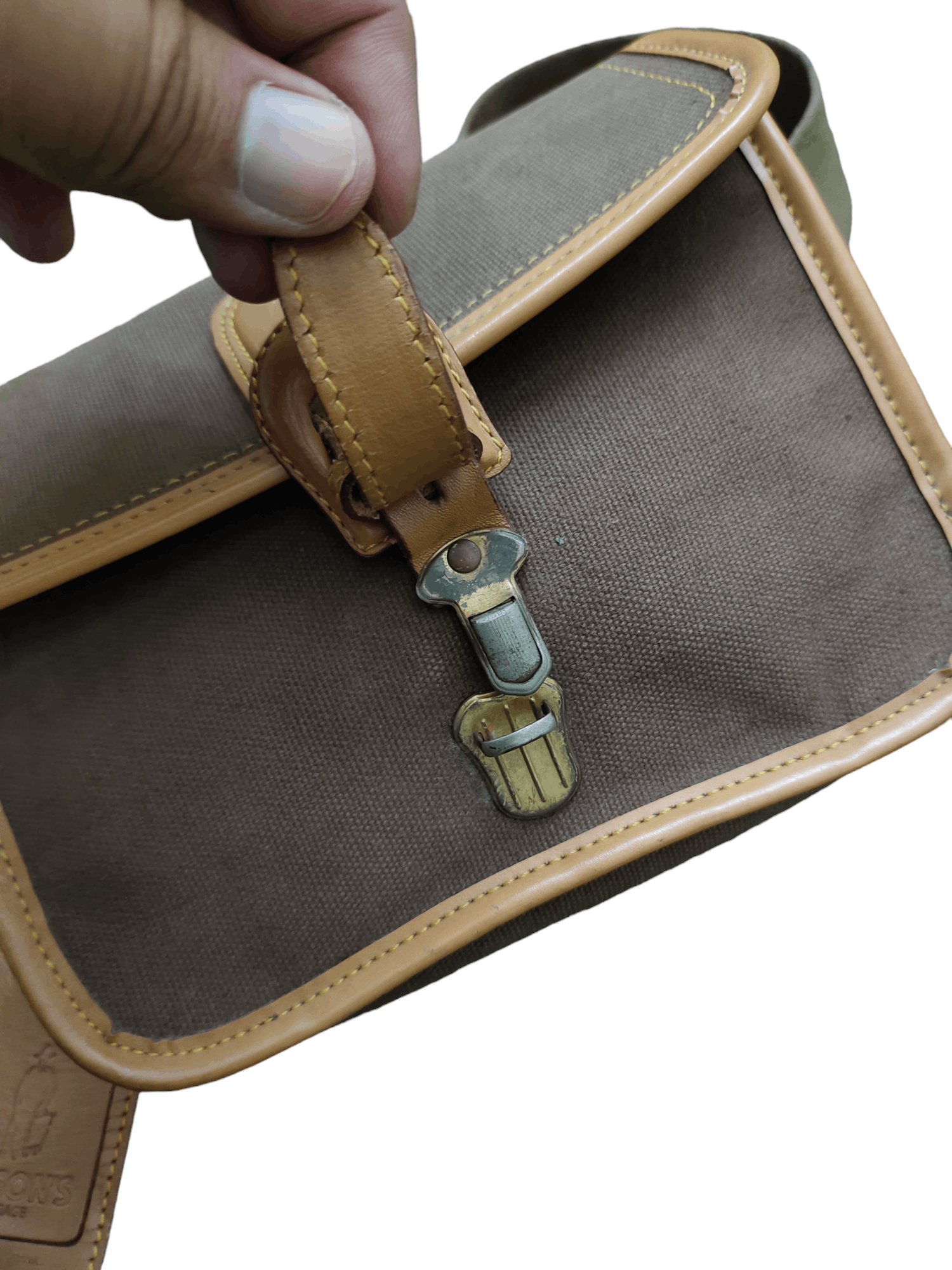 PERSON'S Vintage Persons Duck Cotton Leather Lining Belt Bag Size ONE SIZE - 7 Thumbnail
