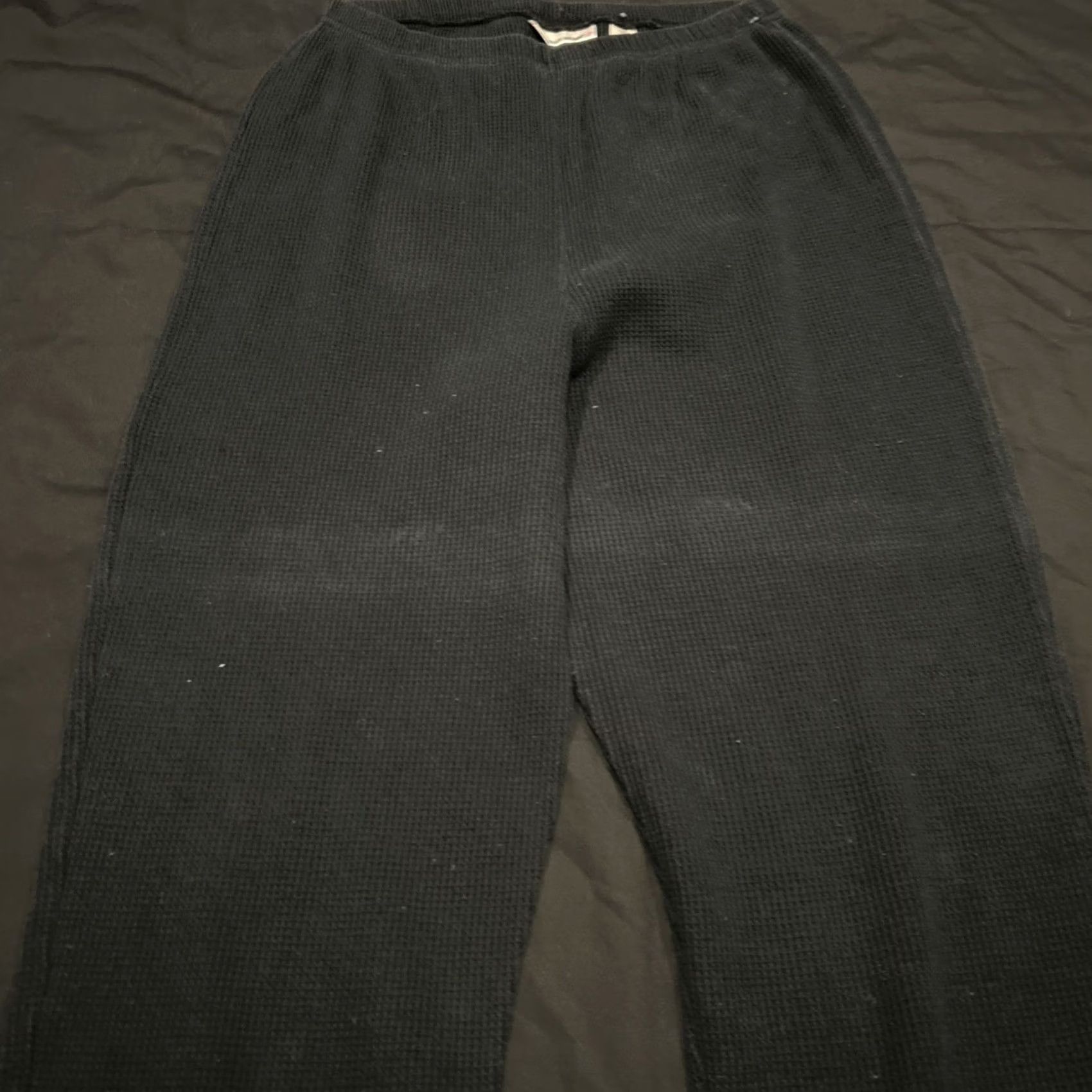 Victoria's Secret VINTAGE Victoria Secret Pajama Pants Black Waffle Knit M Soft Y2K Size 32" / US 10 / IT 46 - 2 Thumbnail
