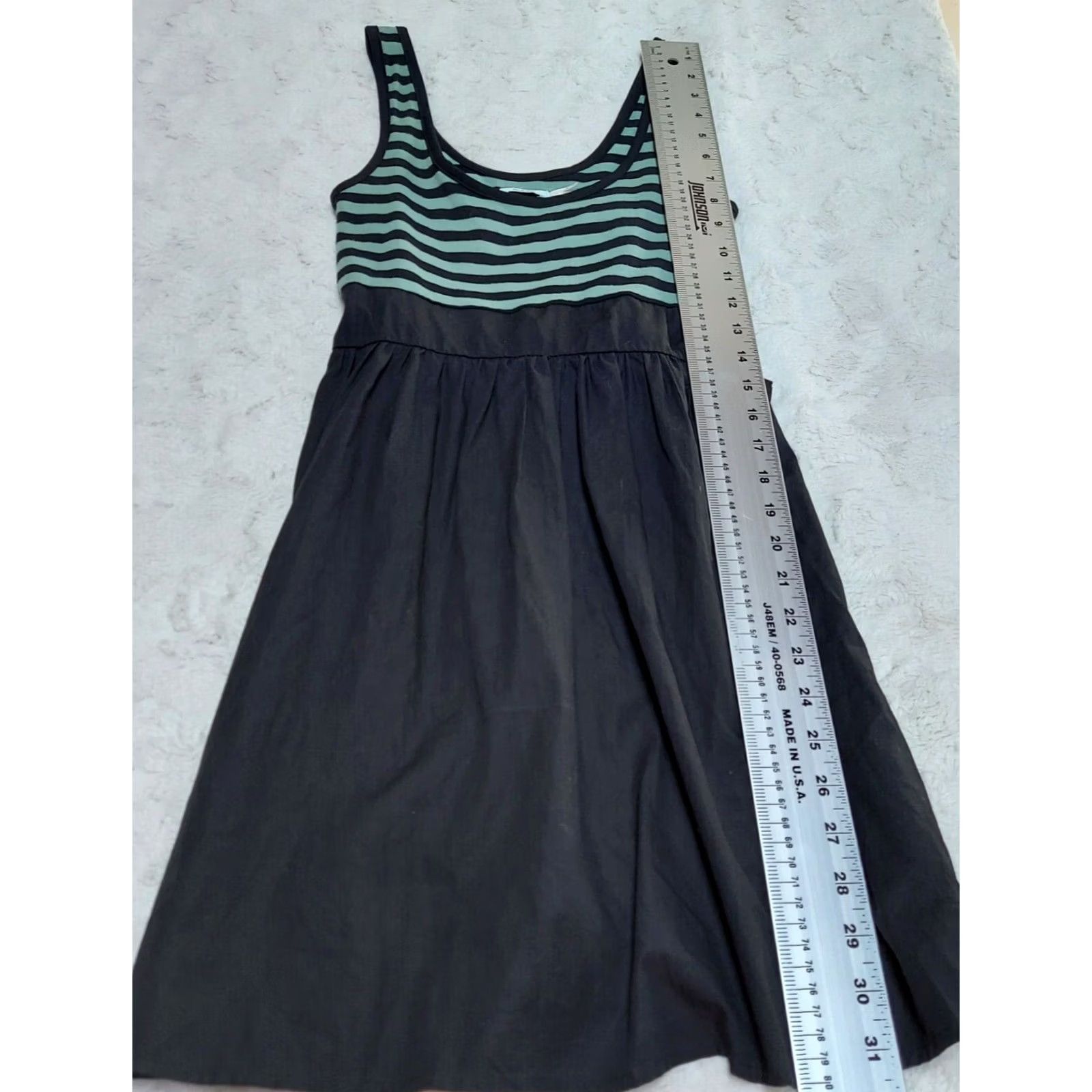 Vintage Kimchi Blue Womens Small Mini Dress Belted Sleeveless Striped Blue Black Dress Ready-to-Wear Shirt? Size S / US 4 / IT 40 - 5 Thumbnail