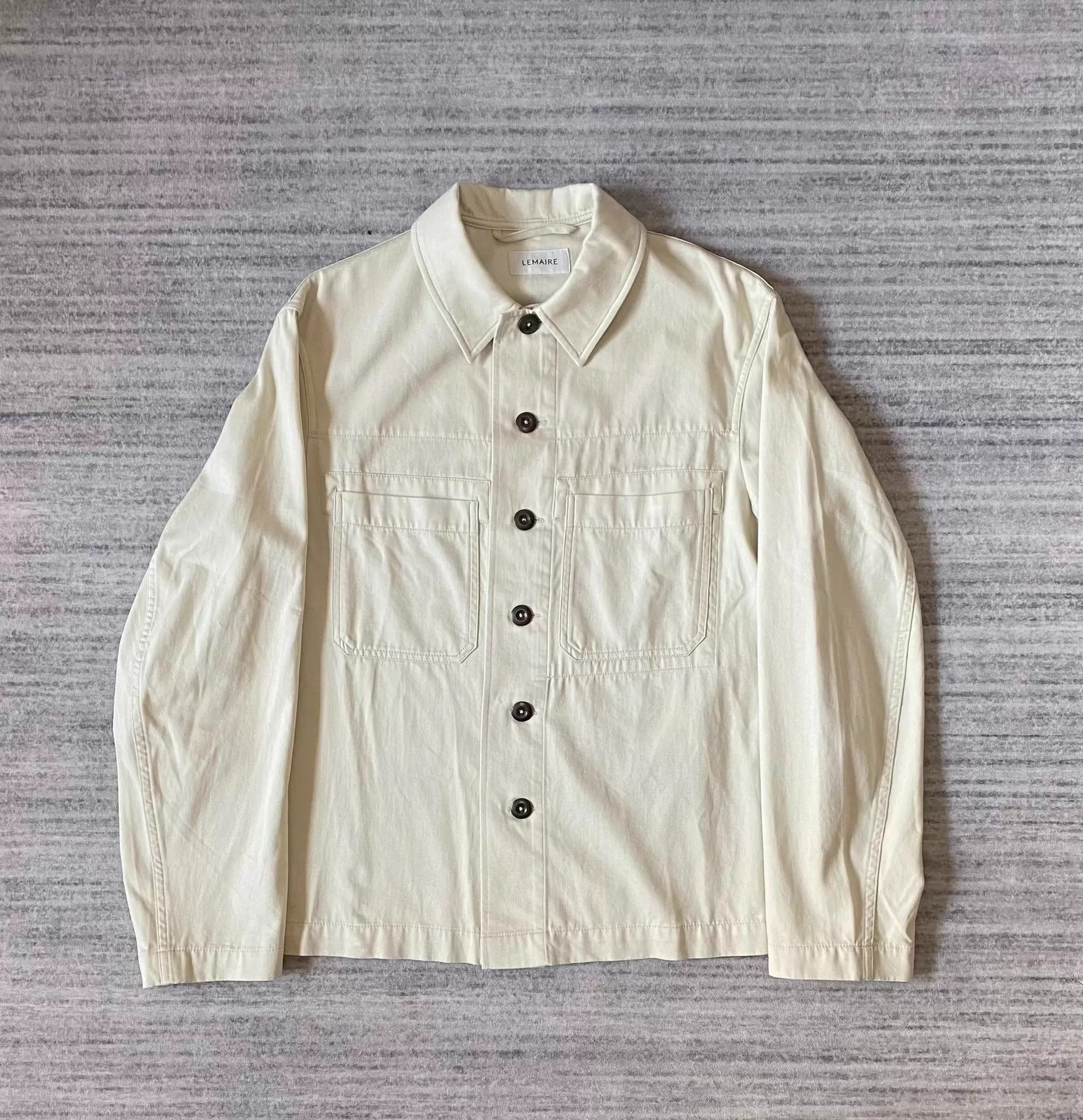 Lemaire Lemaire Cream Boxy Multi-Pocket Utility Shirt Jacket Size US S / EU 44-46 / 1 - 1 Thumbnail