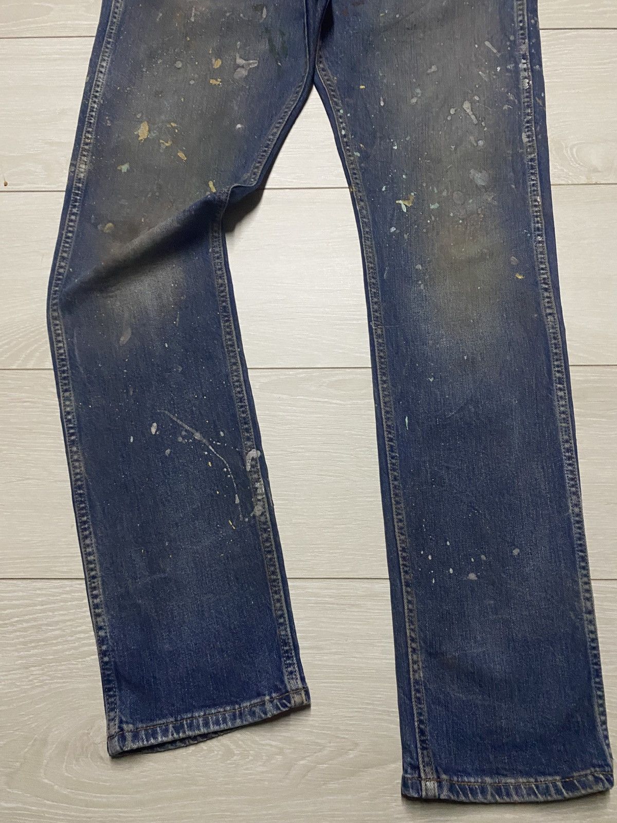 Levi's Vintage Levis 505 Y2K Paint Splatter Skinny Jeans Size US 33 - 5 Thumbnail