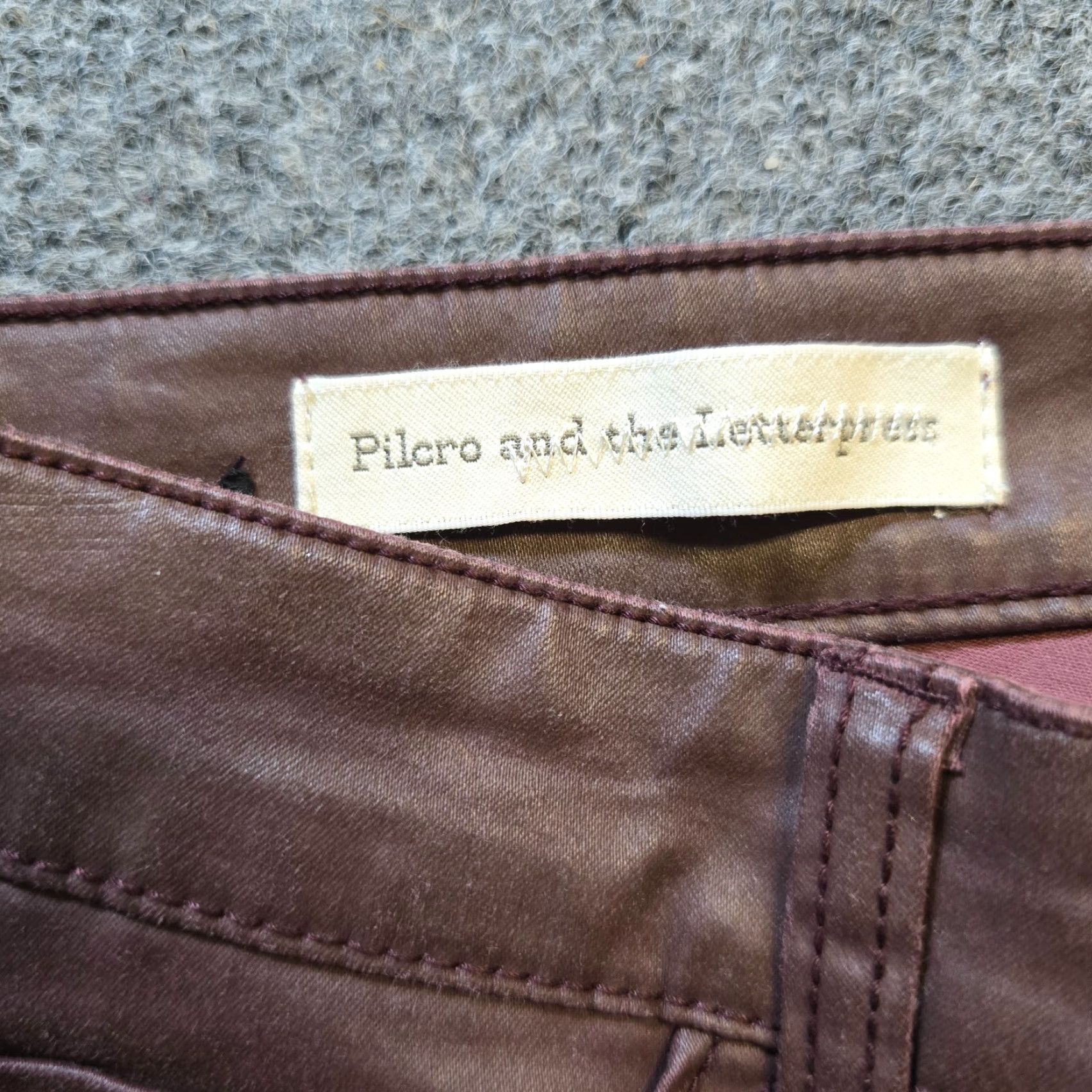 Vintage Pilcro Pants Womens Size 27 Brown Waxed Coated Side Lace Up Faux Leather Casual Size 27" / US 4 / IT 40 - 4 Thumbnail