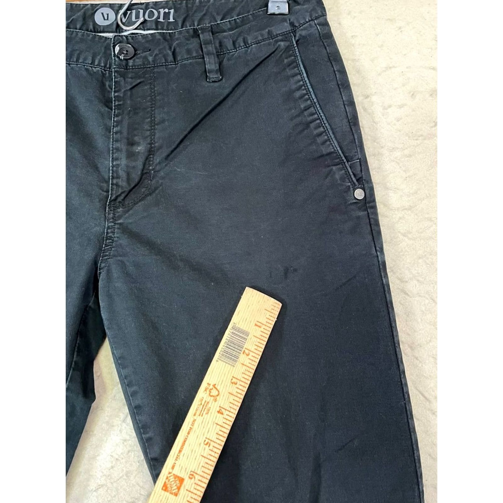 Vuori Vuori Pants Men Chino Straight 30 Black Slim Inseam 29 Comfort Pockets Logo Zip Work Casual Size US 30 / EU 46 - 6 Thumbnail