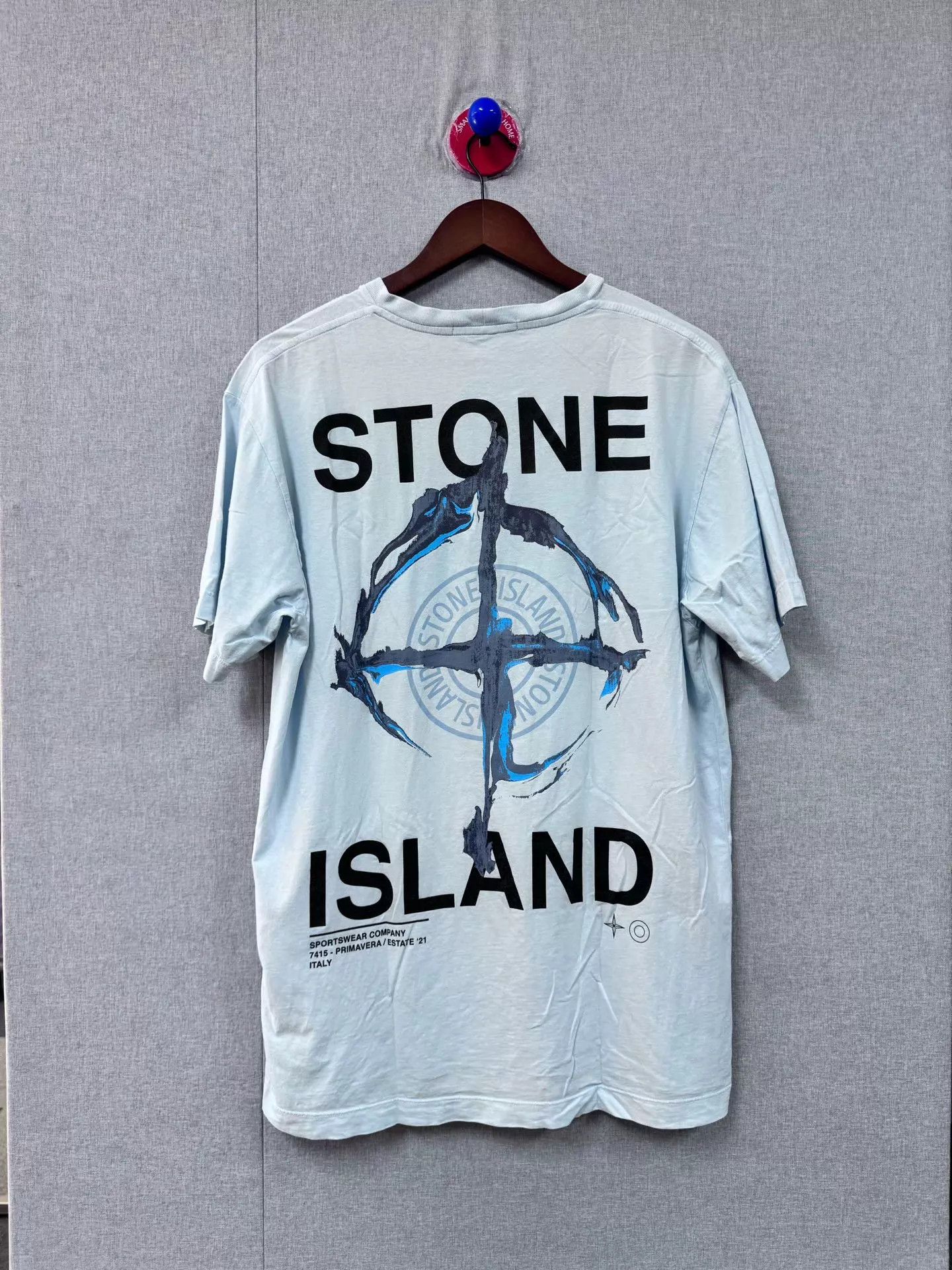 Stone Island Stone Island SS21 Ink Compass Light Blue Tee XL Size US XL / EU 56 / 4 - 2 Thumbnail