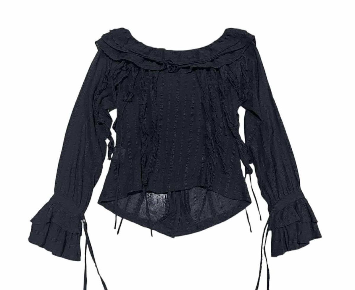 Japanese Brand 🔥Rare Goth Y2K Chiyuki Ruffled Bondage Blouse See Through Size S / US 4 / IT 40 - 12 Thumbnail
