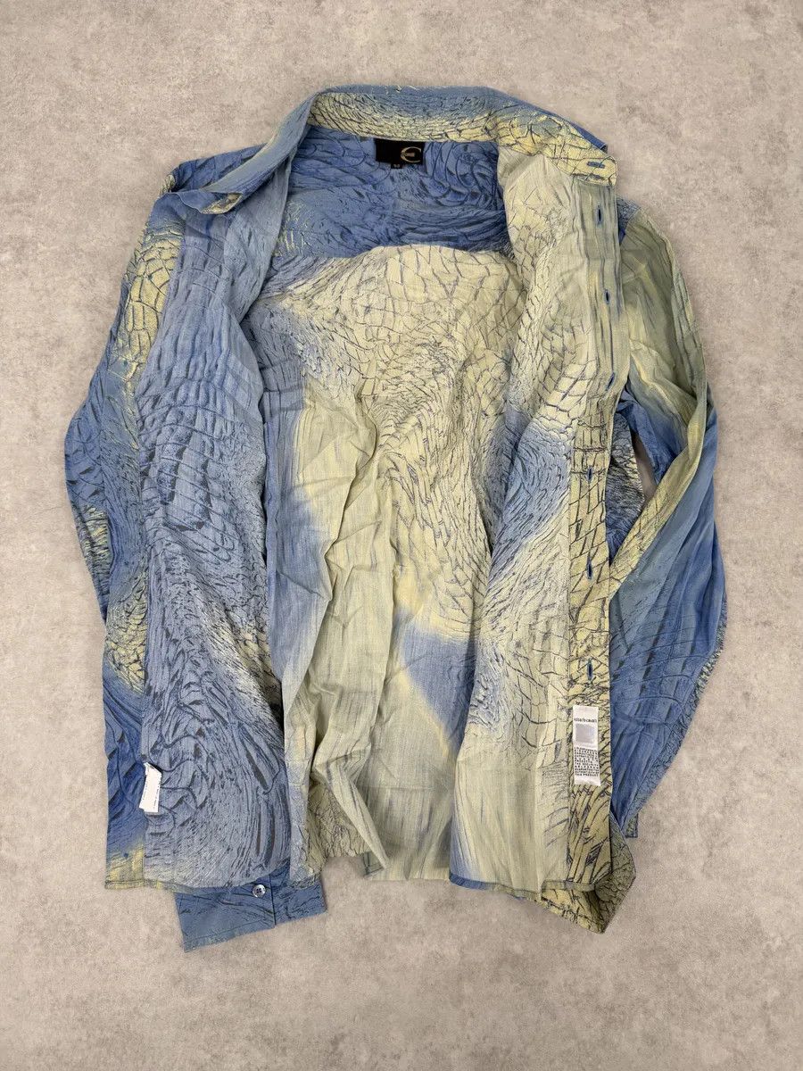 Just Cavalli SS2002 Cavalli Blue & Beige Crocodile Effect Shirt Size US L / EU 52-54 / 3 - 7 Thumbnail