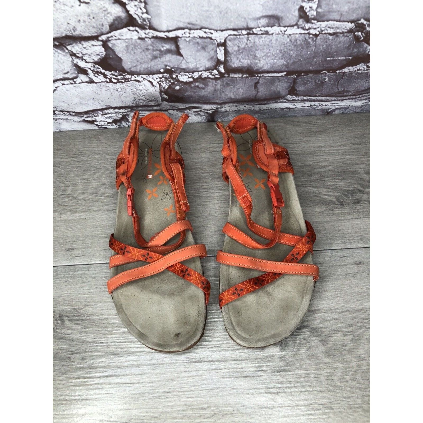 Merrell Merrell Terran Lattice Orange Strappy Hook & Loop Sandals Wo Size US 10 / IT 40 - 2 Thumbnail