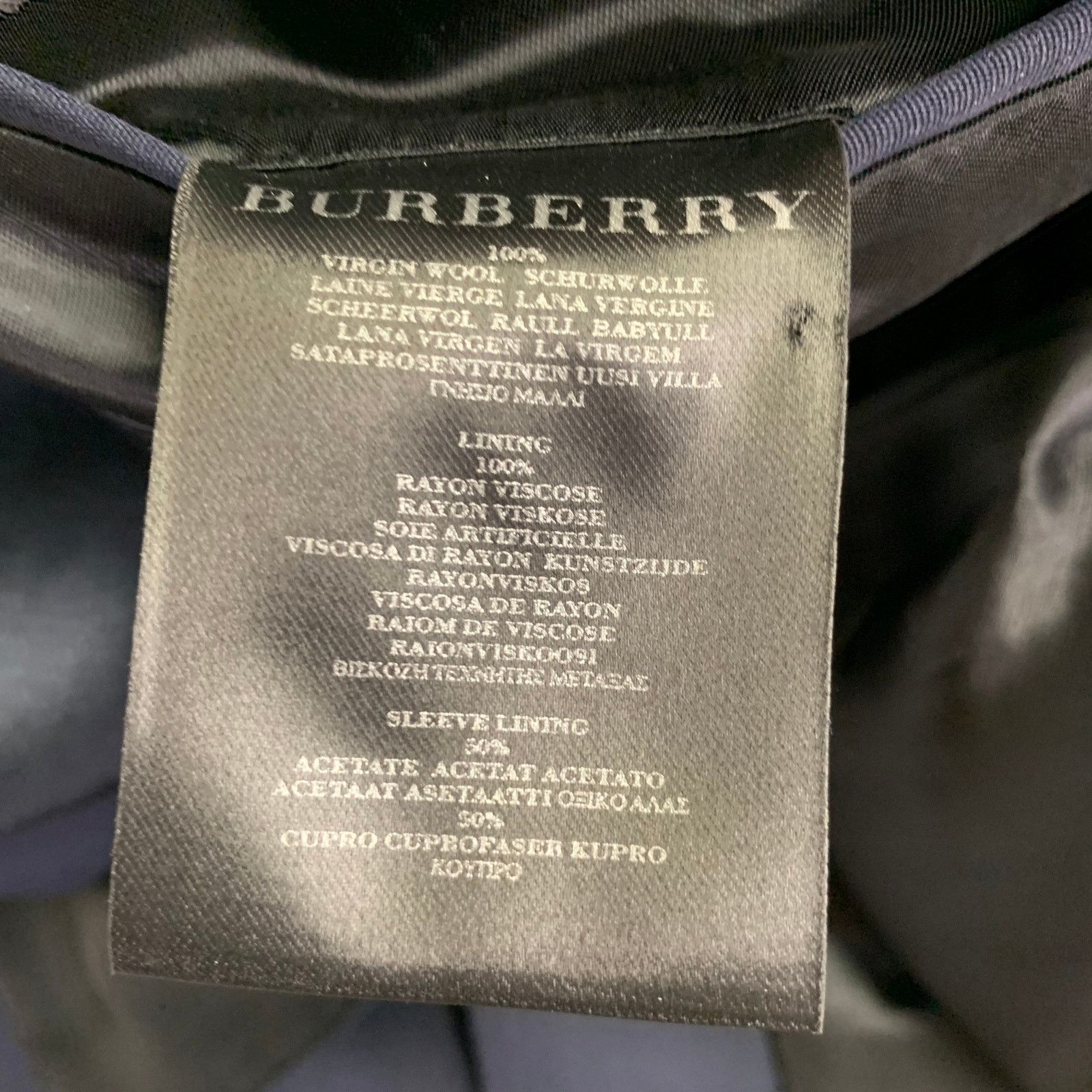 Burberry Prorsum Size 40 Navy Blue Virgin Wool Tuxedo Sport Coat Size 40R - 7 Thumbnail