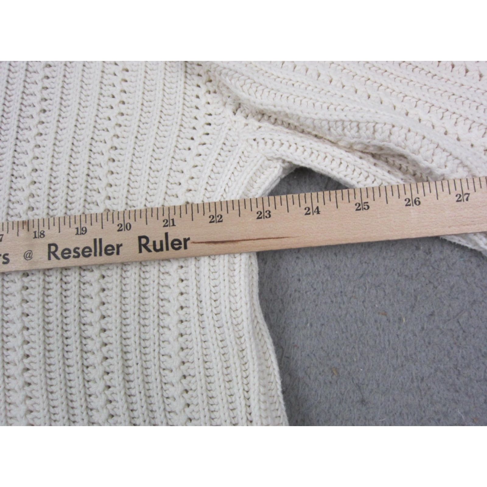 Nordstrom Nordstrom Sweater Womens L Creme Cotton Knit Mock Neck Pullover Casual Solid Winter Fall Style Classic Womens Size L / US 10 / IT 46 - 6 Thumbnail