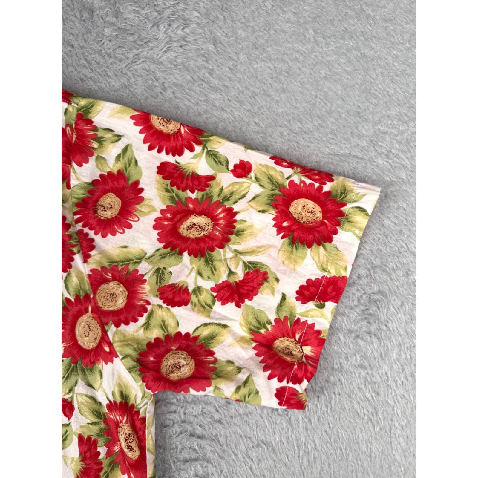 Vintage Hawaiian Shirt Royaura Mens Extra Large White Floral Cotton Blend Pocket Size US XL / EU 56 / 4 - 2 Thumbnail