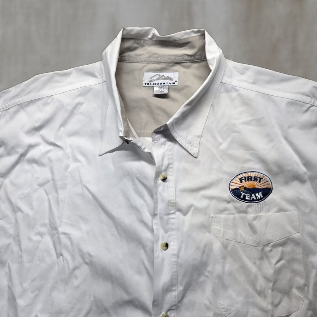 Logo 7 VINTAGE First Team Shirt White Button-Down Long Sleeve 4XLT Mens Logo Virginia VA 4XLT Tall Size US XXL / EU 58 / 5 - 1 Thumbnail