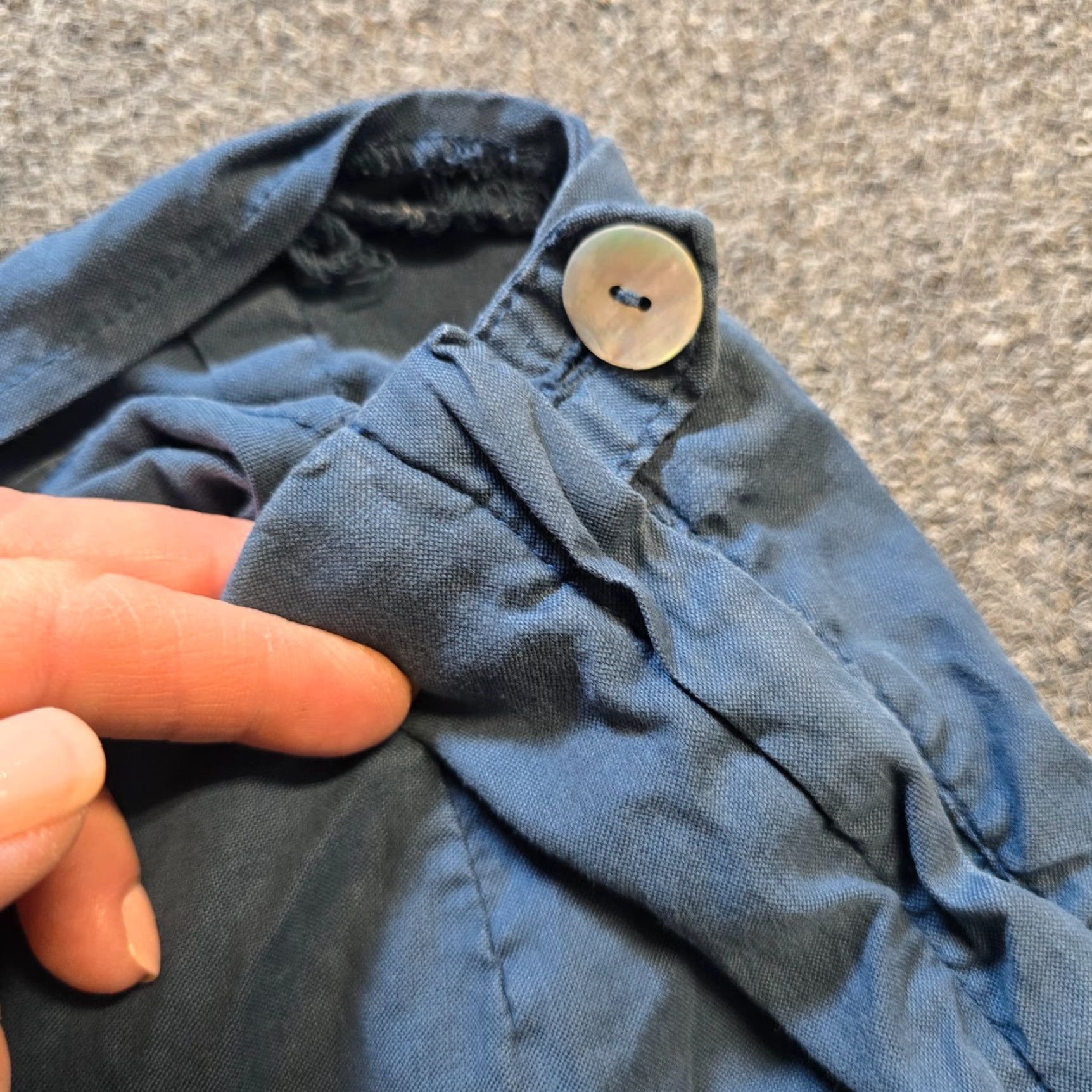 Vintage Cutloose Pants Womens Size Small Blue Linen Blend Side Zip Cropped Capsule Basic Pants Women Regular Size S Blue Cropped Size 28" / US 6 / IT 42 - 4 Thumbnail