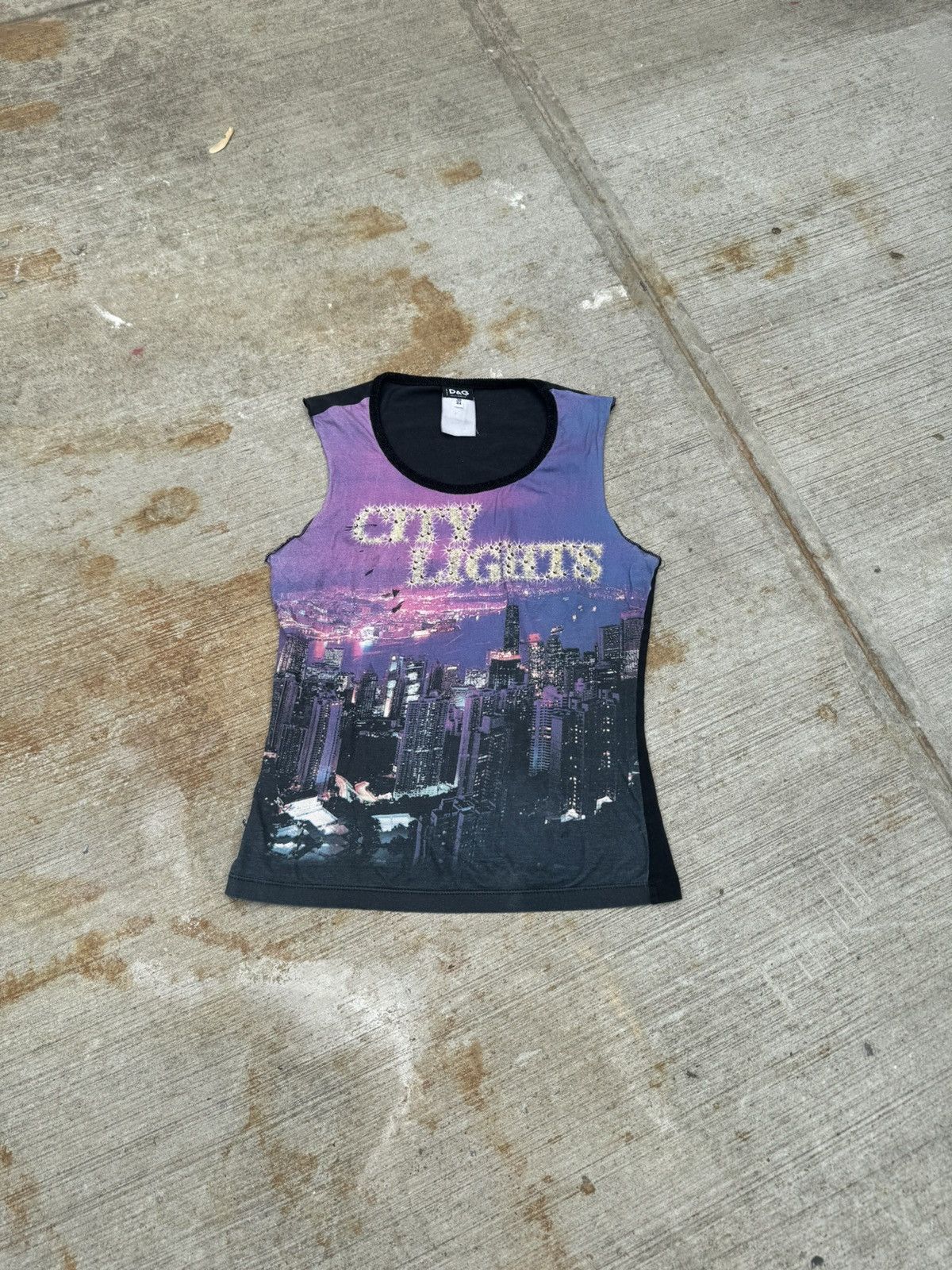 image of Dolce Gabbana City Lights Tank Top in Purple, Women's (Size Medium)