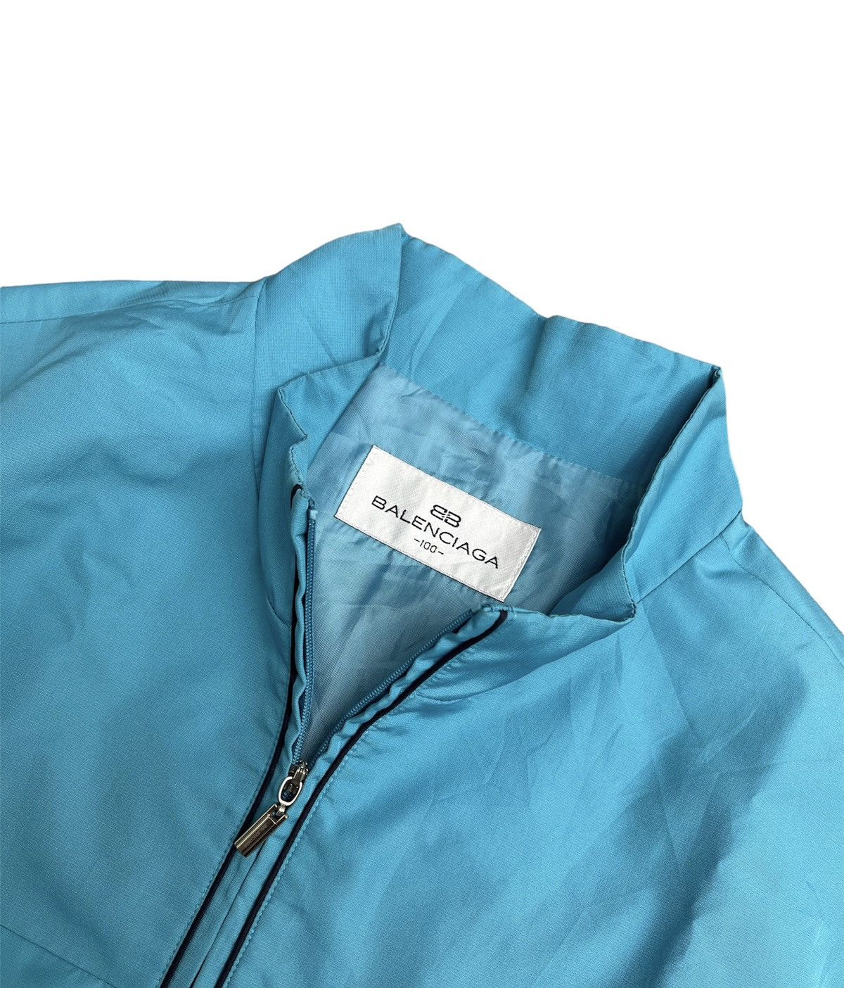 Balenciaga Vintage Balenciaga Jacket Half Zipper Light Blue (UNISEX) Size US L / EU 52-54 / 3 - 4 Thumbnail